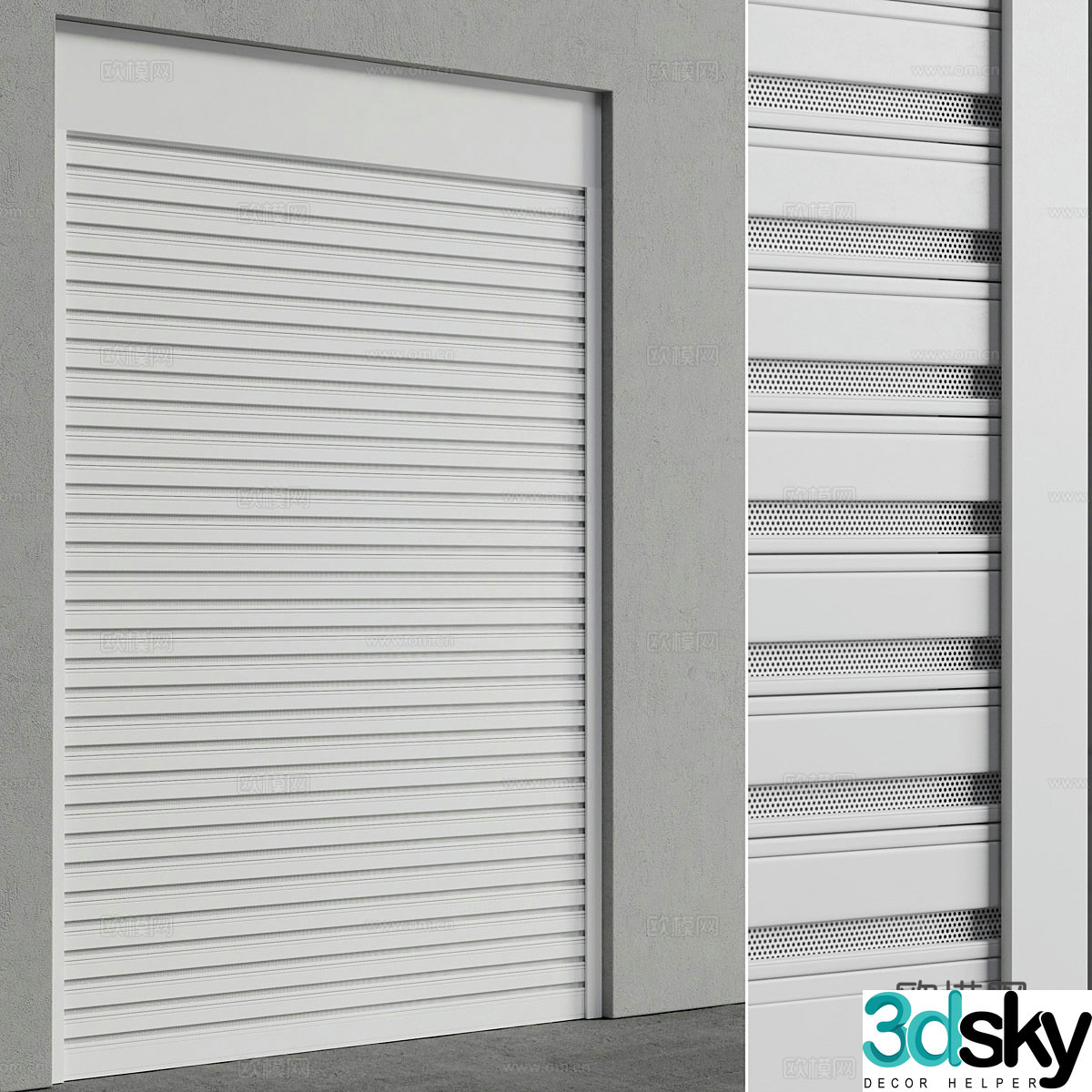 Modern electric rolling shutter door 3d model