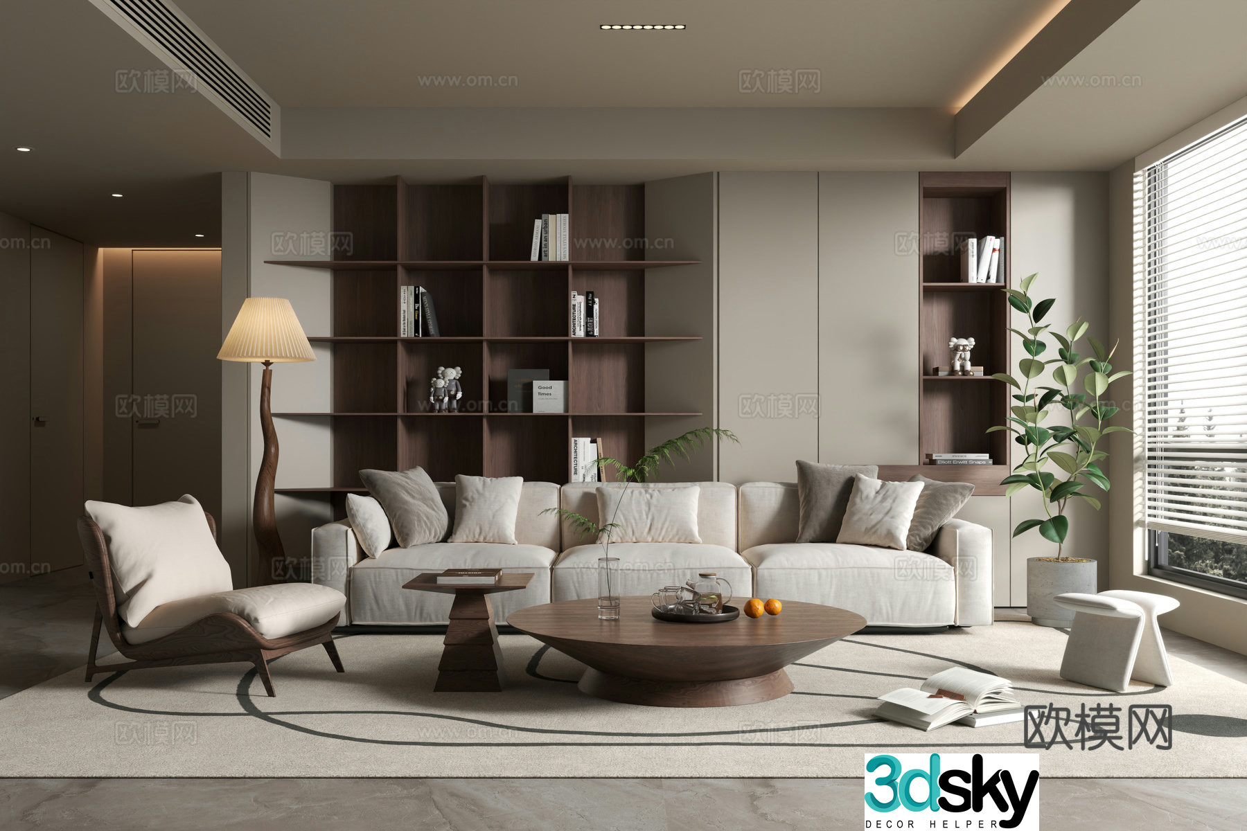 Wabi-sabi living room 3d model