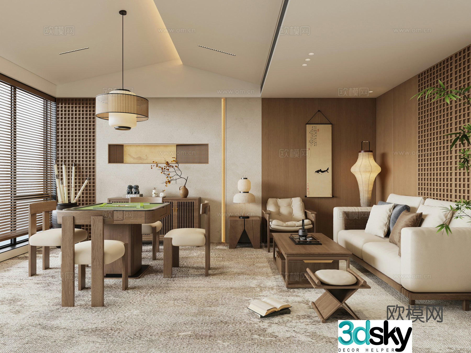 New Chinese chess and card room 3D model