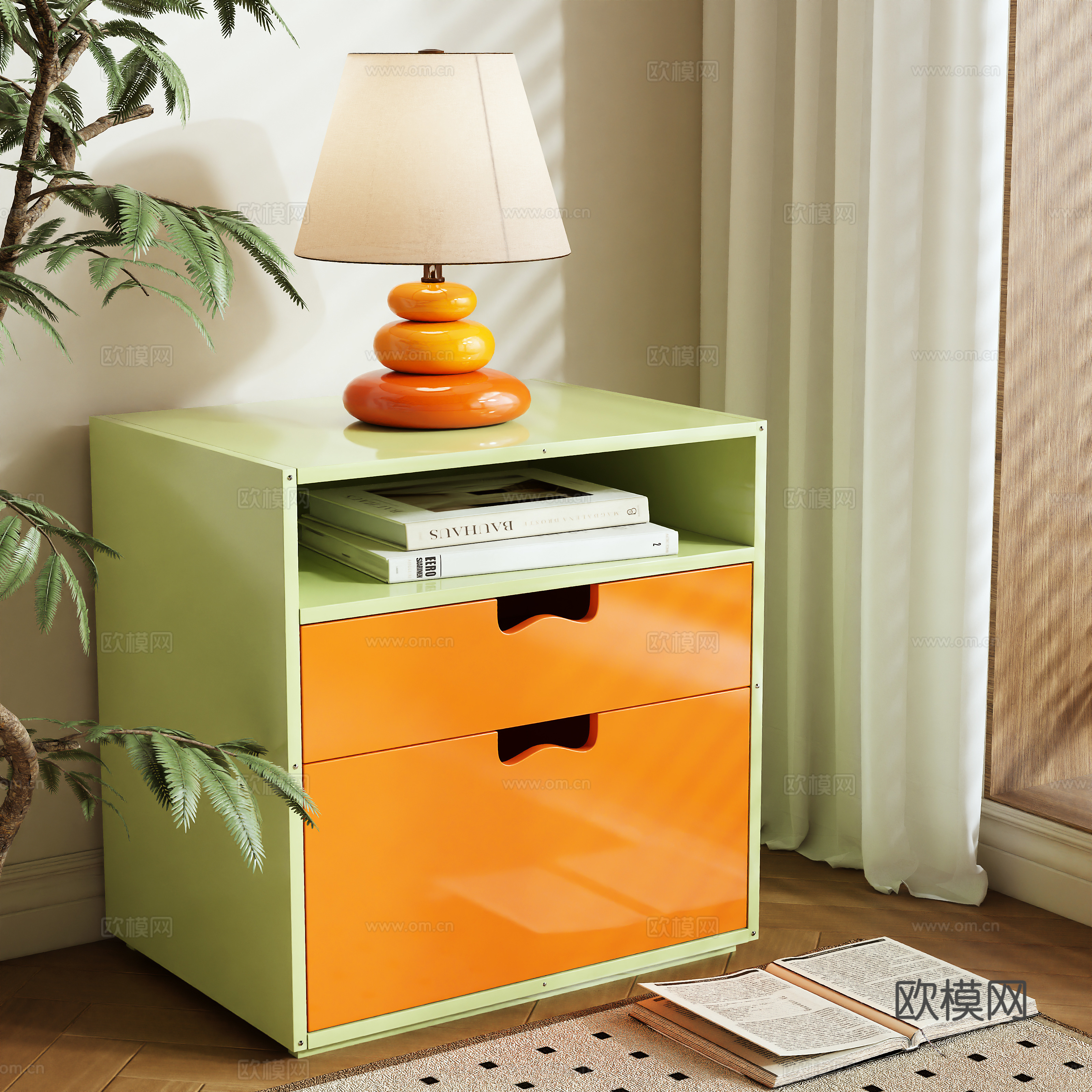 Modern bedside table 3d model
