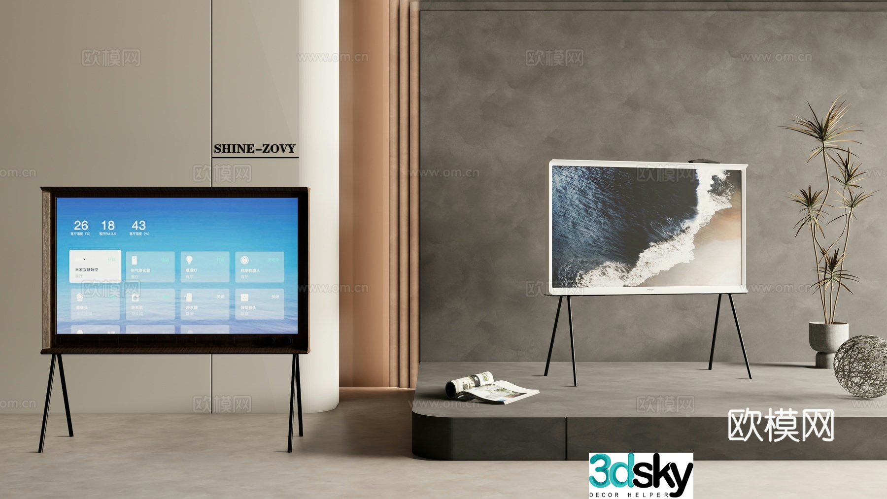 Modern stand tv mobile tv 3d model