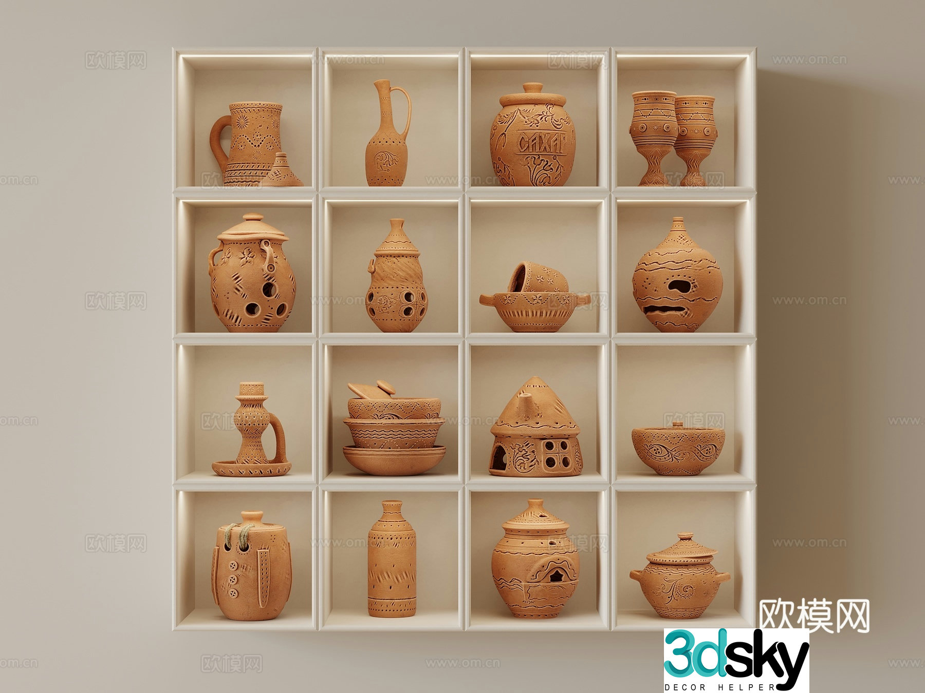 Medieval style ceramics utensils pottery pot 3d model