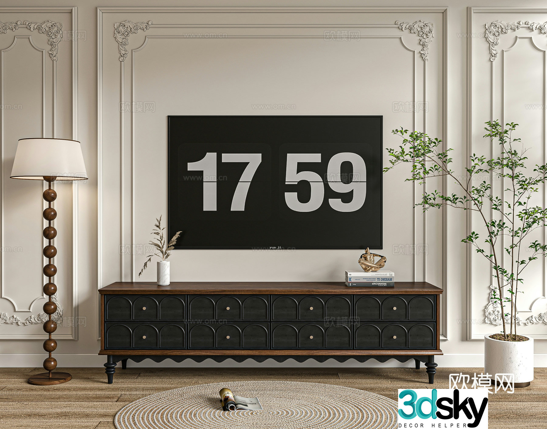 French retro TV cabinet 3d model