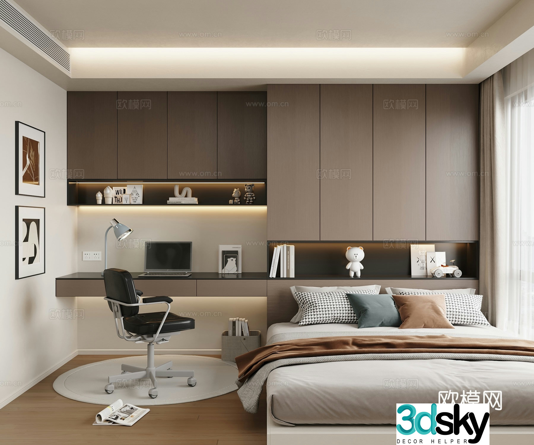 Modern tatami bedroom 3d model