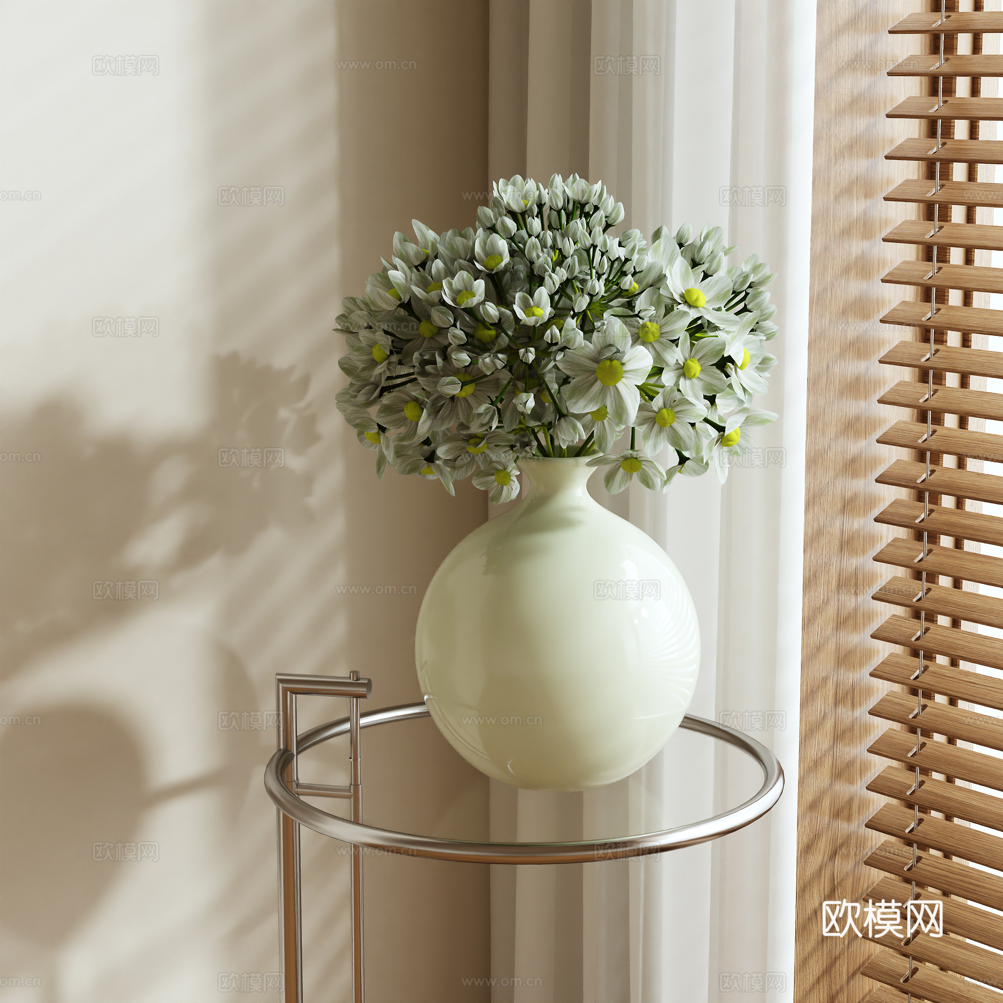 vase floral arrangement flower arrangement 3d model