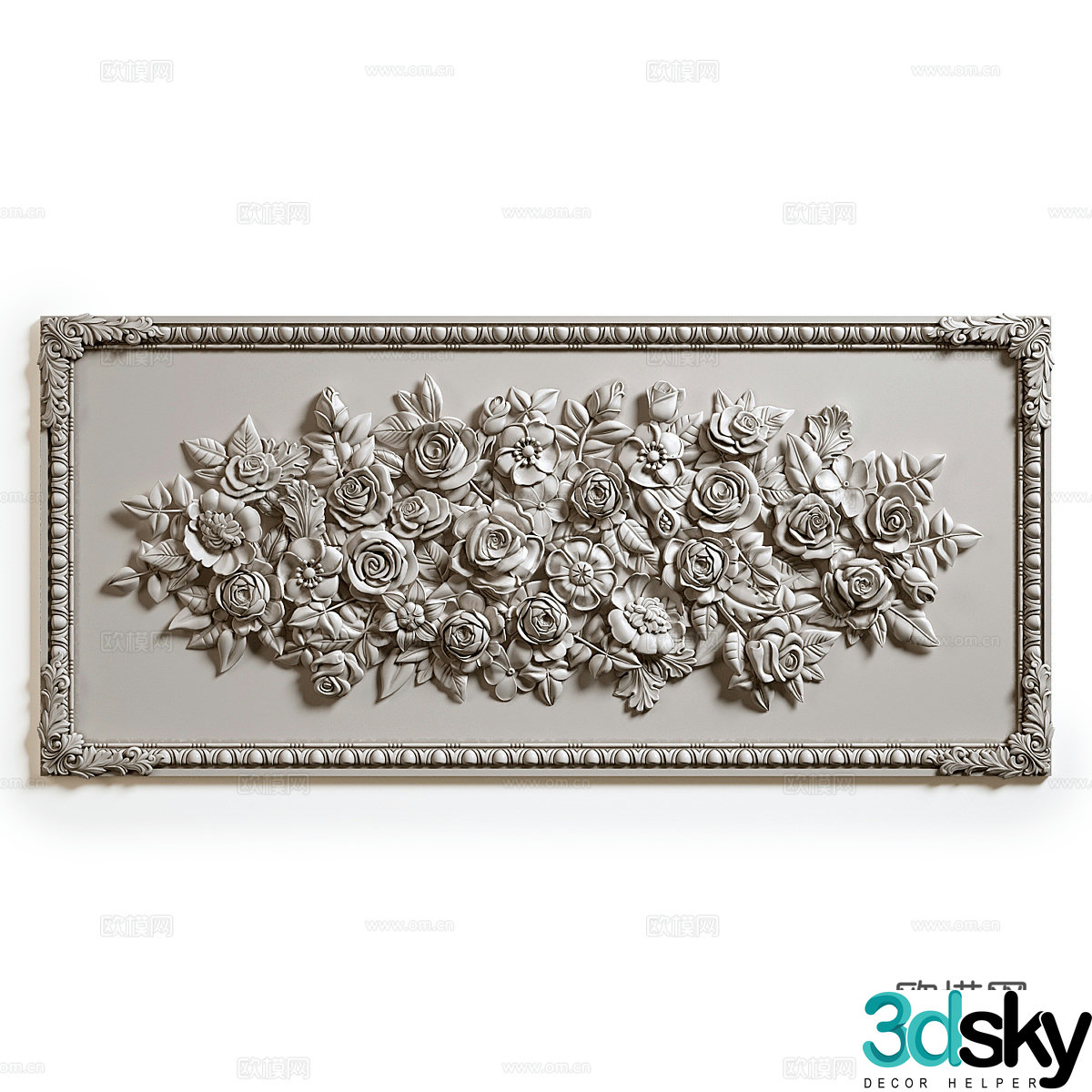 French carved wall decoration 3d model