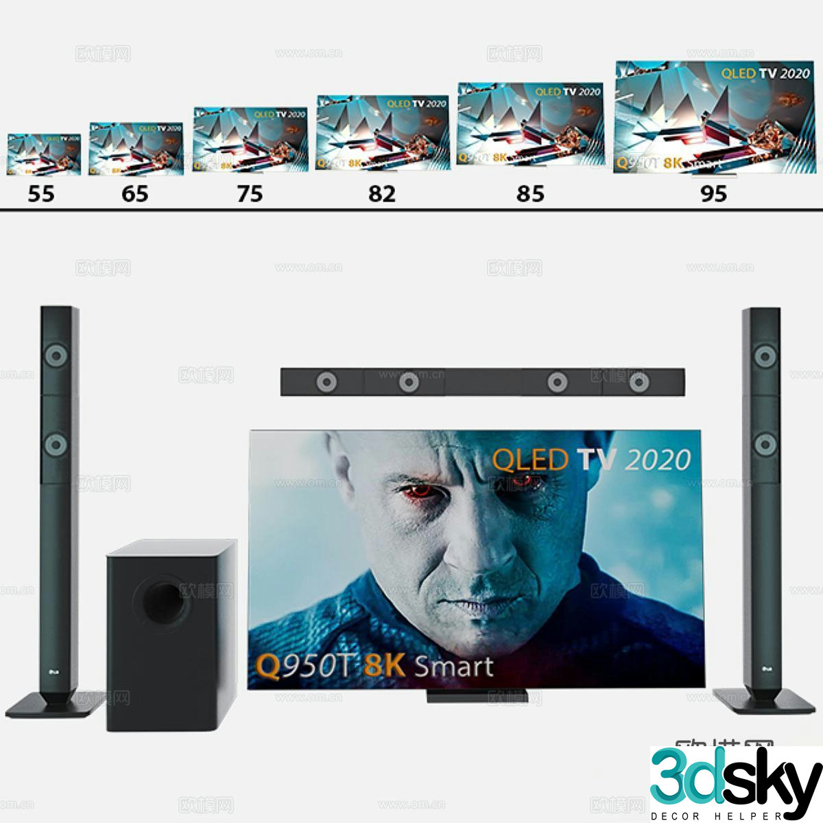 Samsung Samsung TV 85 inch audio frameless TV 3d model