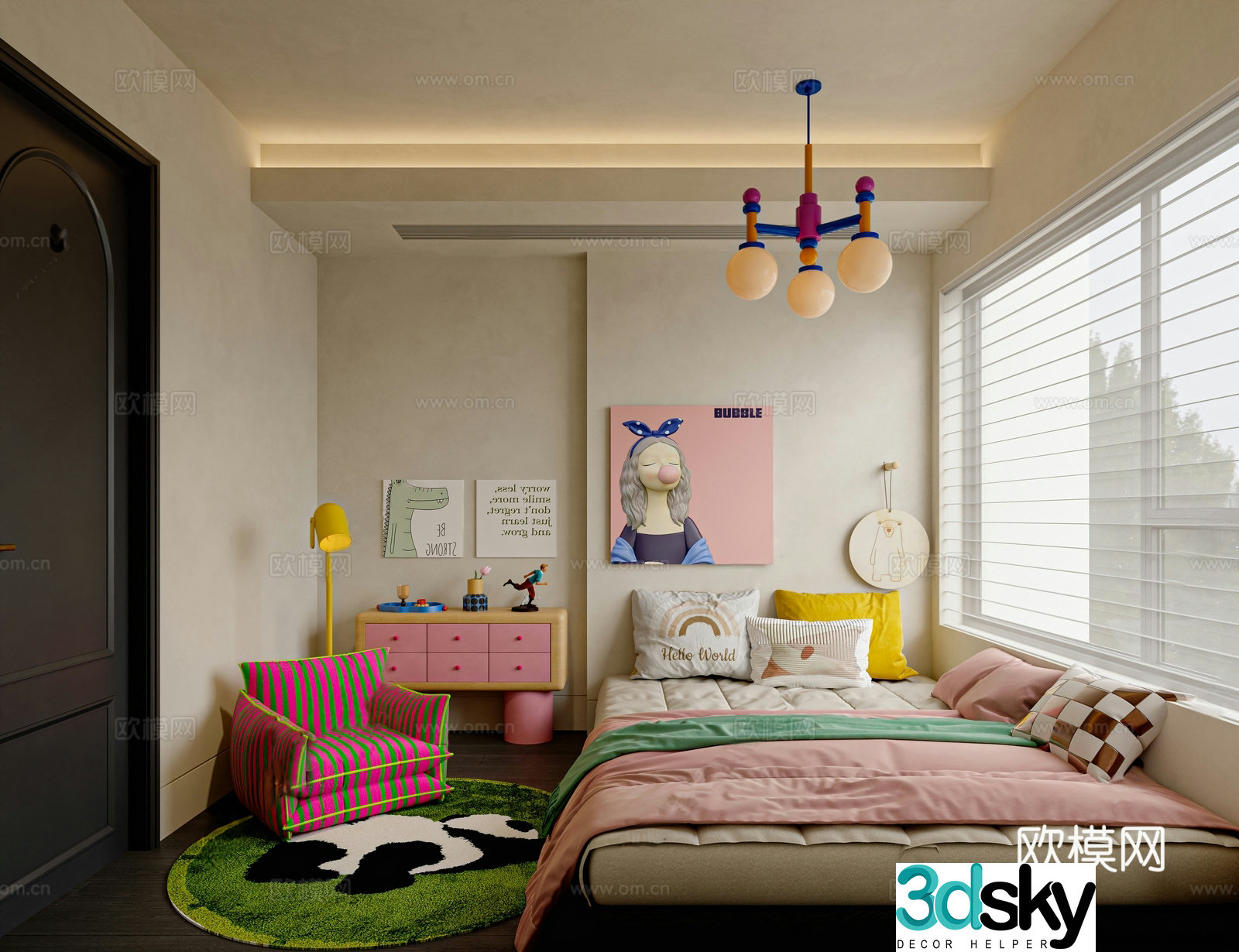 Dopamine children’s room teen room daughter’s room 3d model