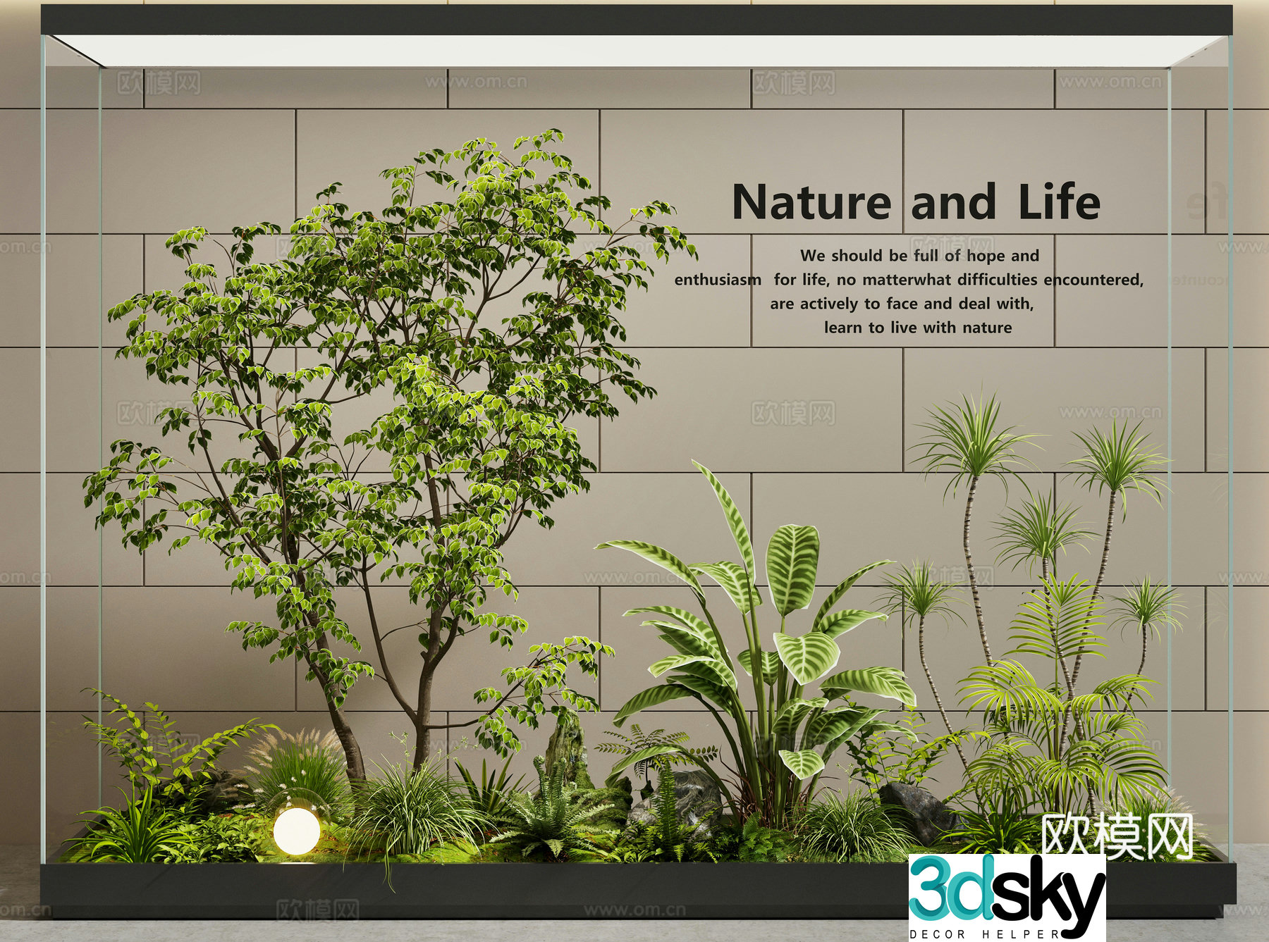 Modern interior landscape landscaping plant pile 3d model
