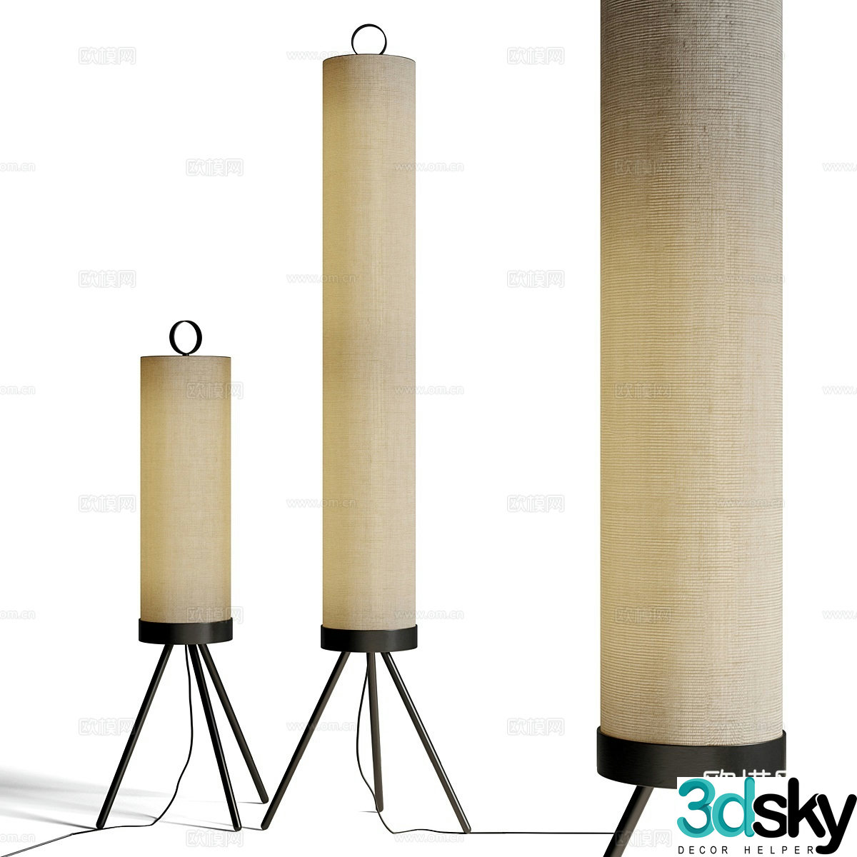 New Chinese style floor lamp 3d model