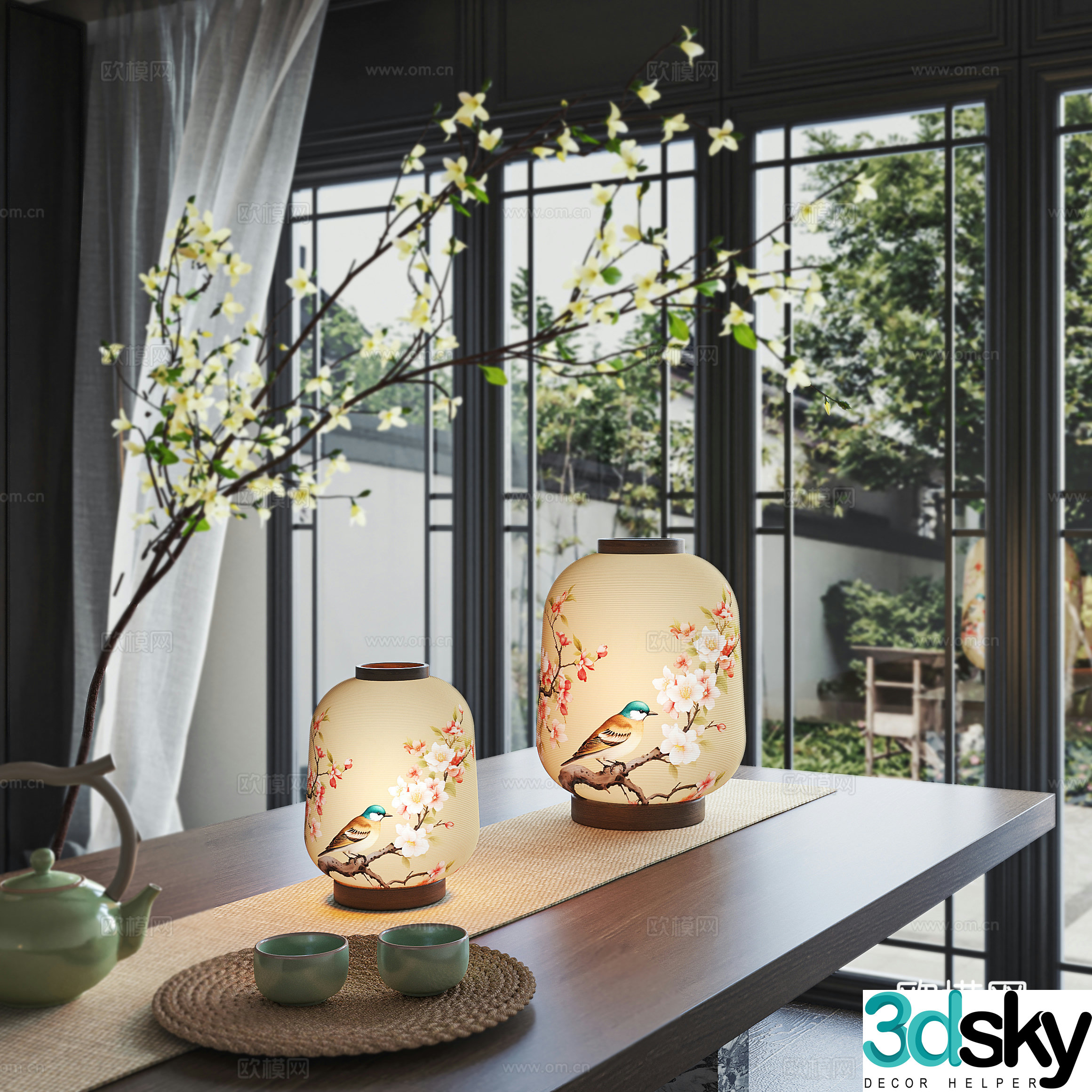 New Chinese desk lamp 3d model