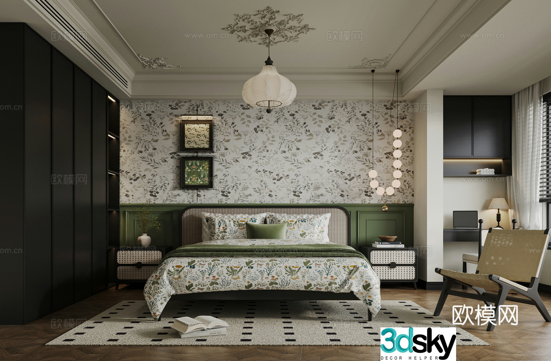 French bedroom master bedroom 3d model