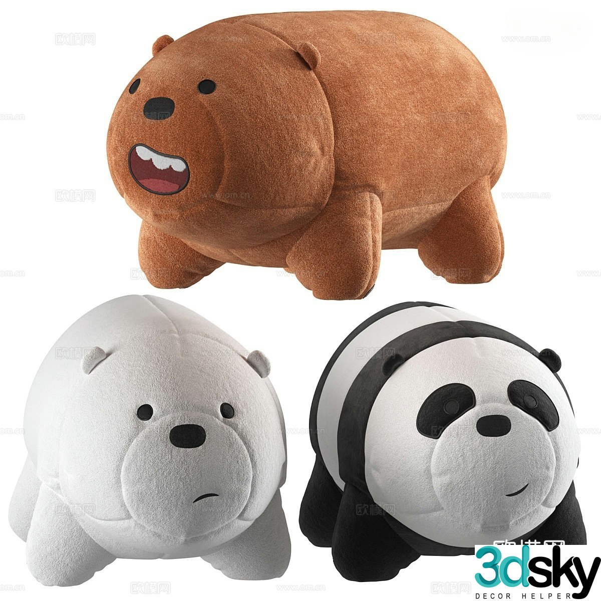 Panda stuffed toy 3d model