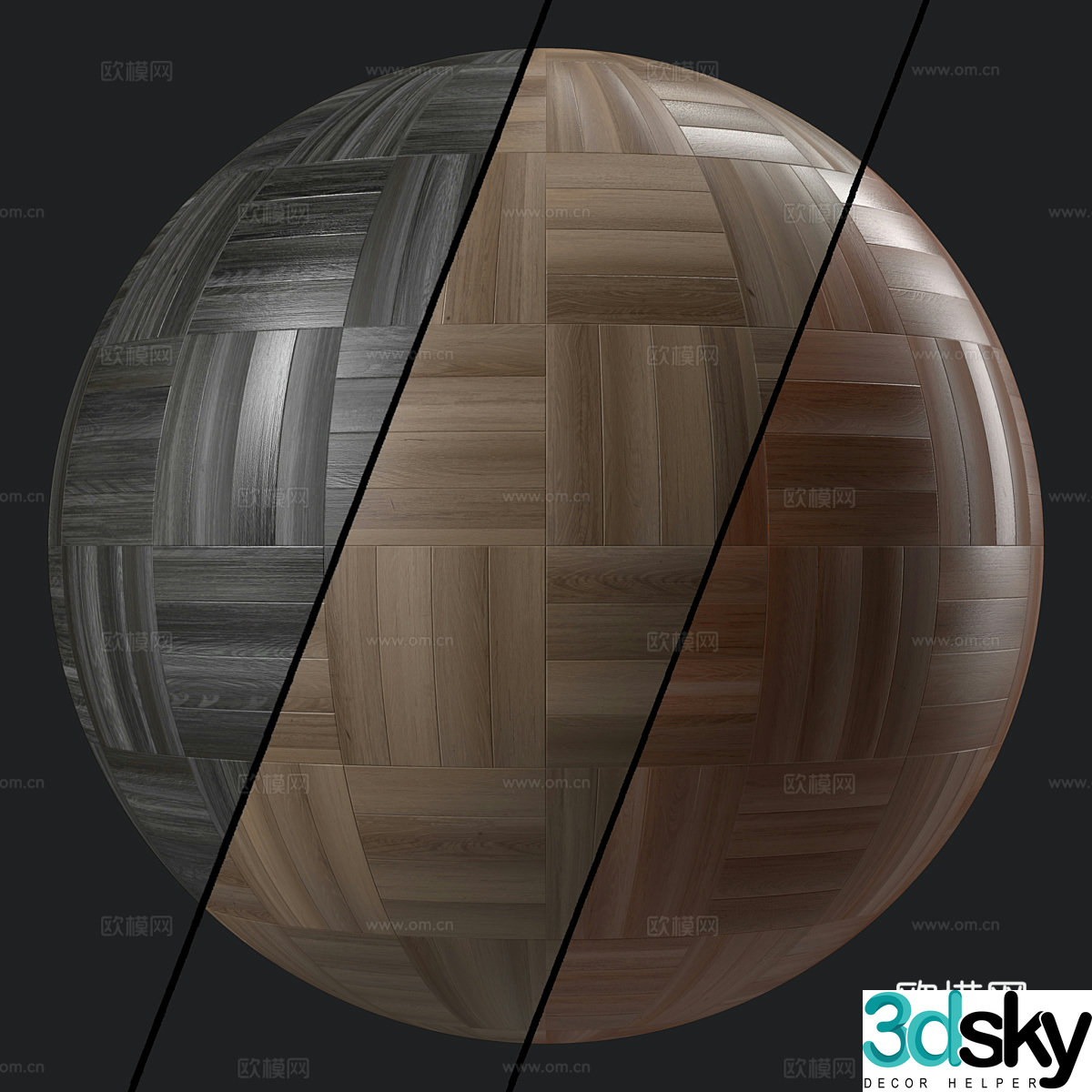 New Chinese parquet wood floor 3D model