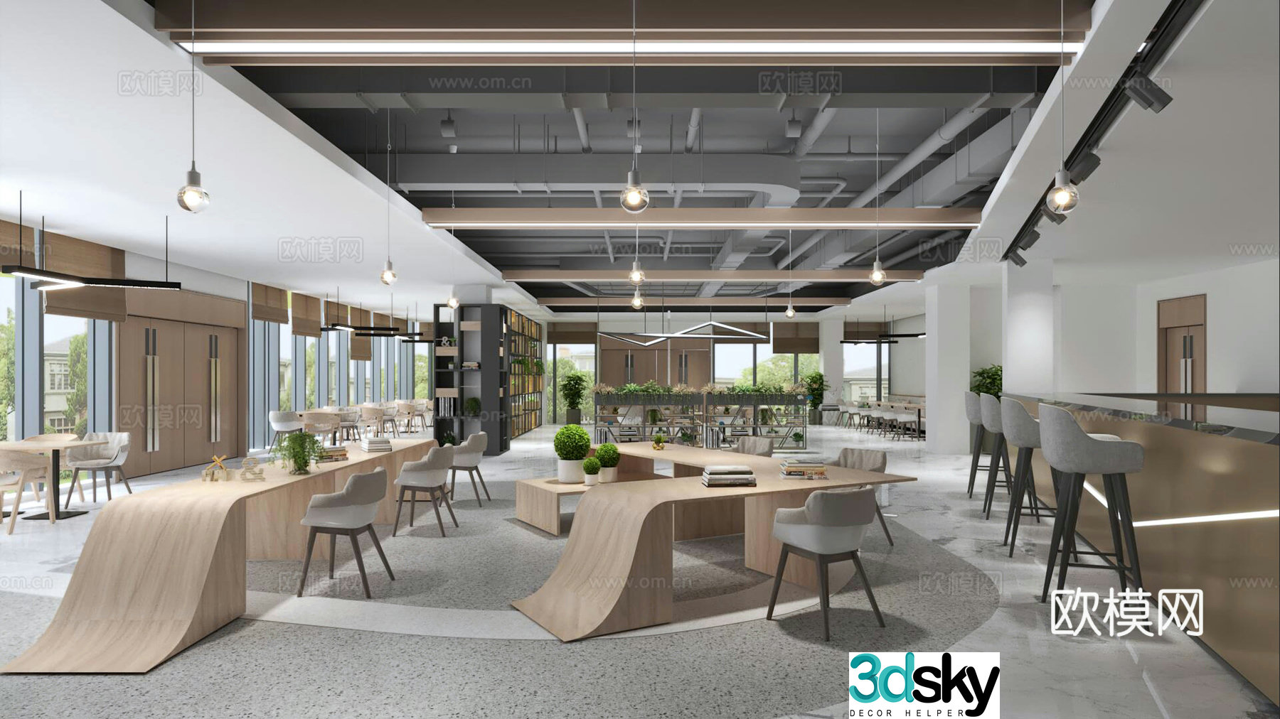 Modern cafe 3d model