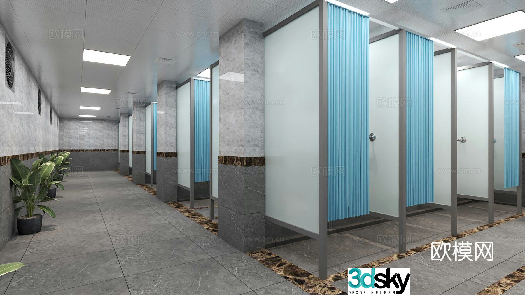 Modern bath center 3d model