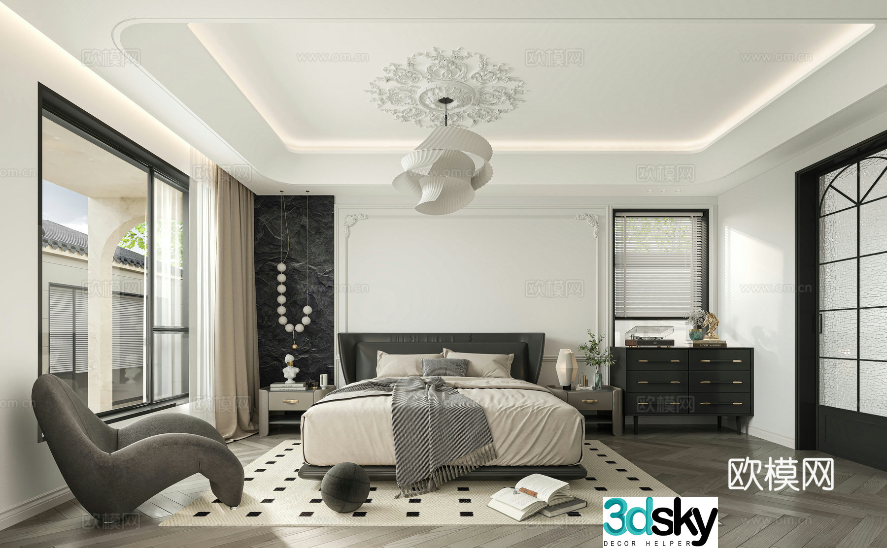 French bedroom master bedroom 3d model