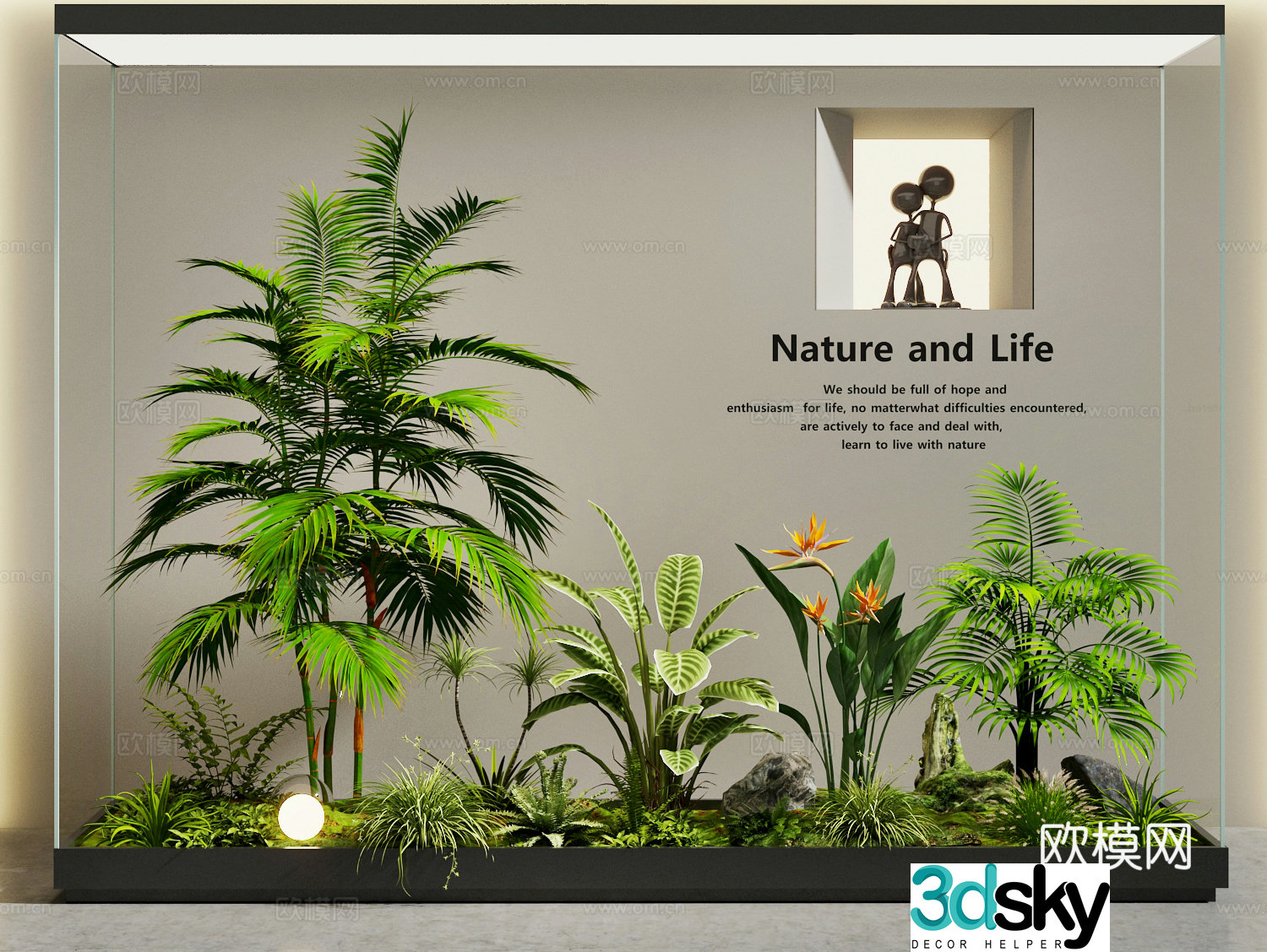 Modern indoor landscape plant landscaping plant pile 3d model