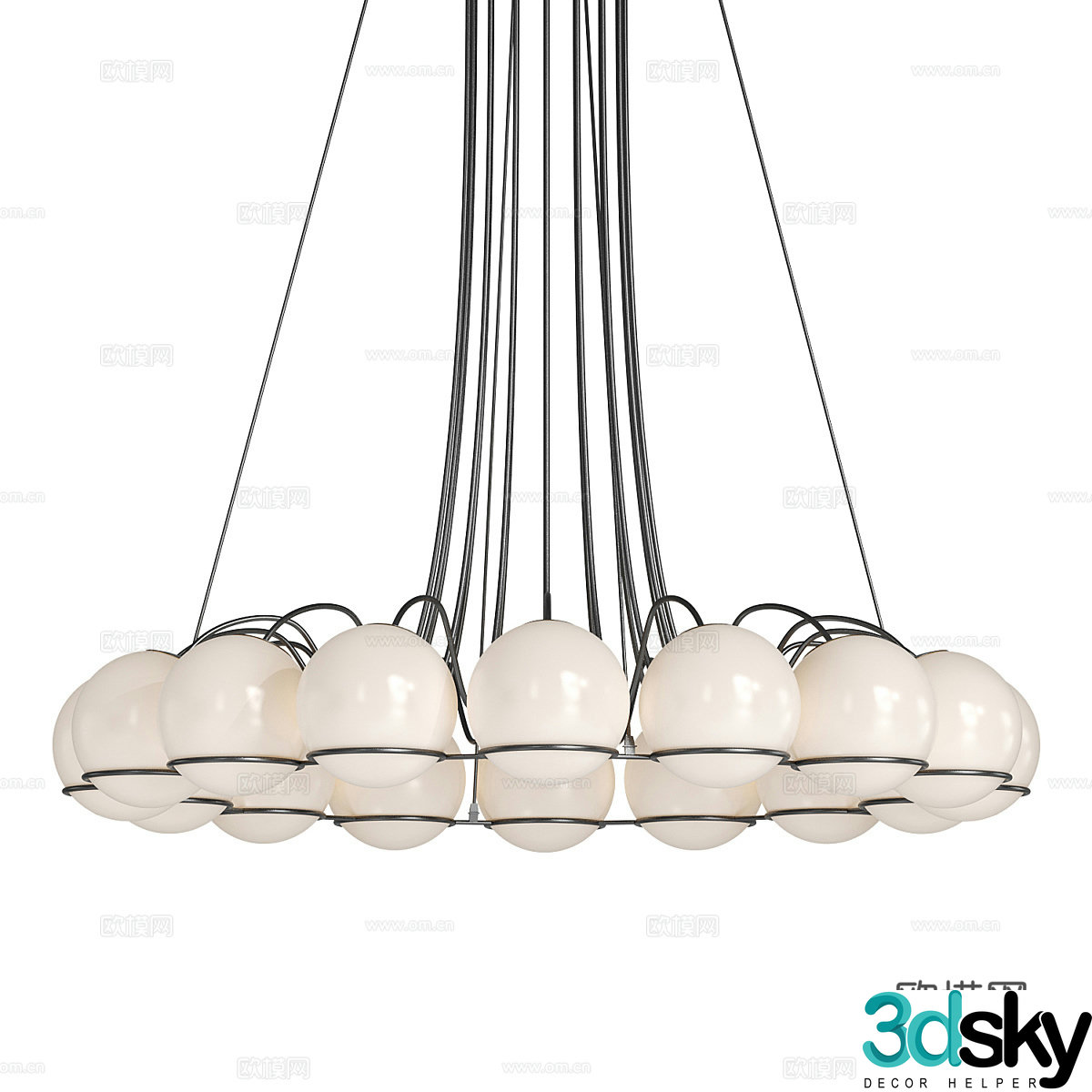 Modern craft chandelier 3d model