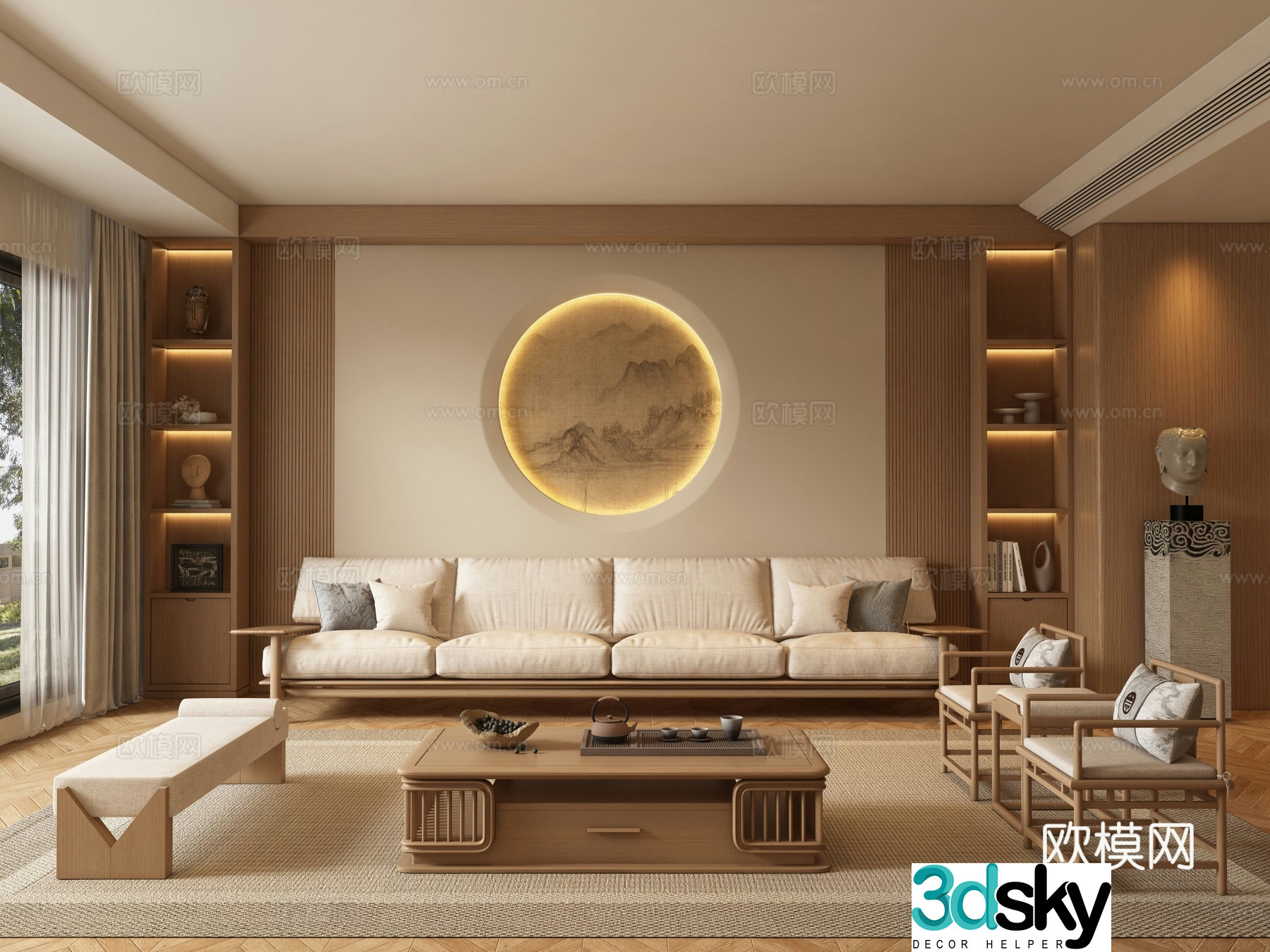 New Chinese style living room 3d model