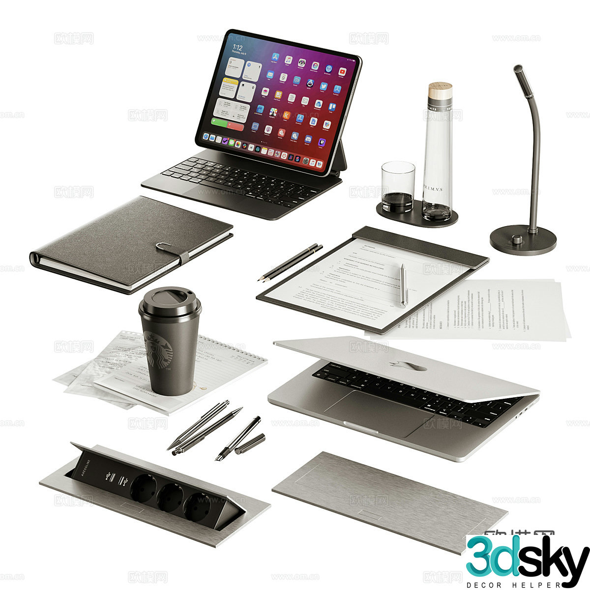 office supplies laptop 3d model