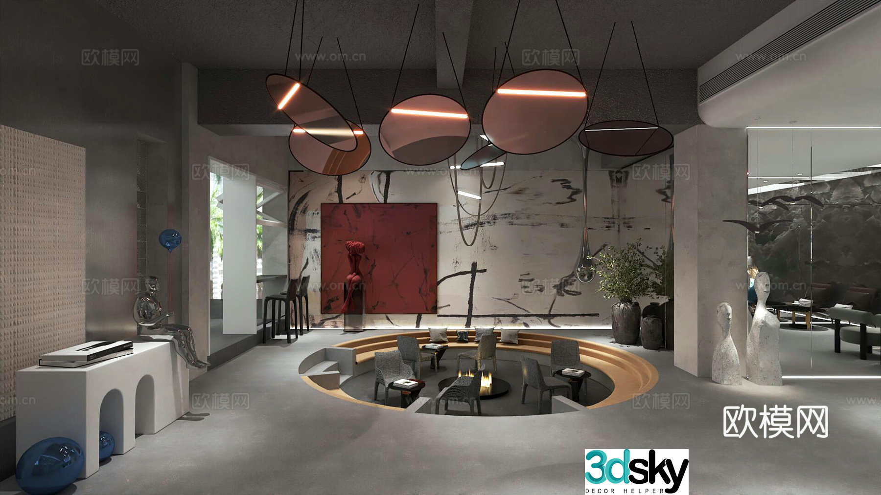 Modern cafe 3d model