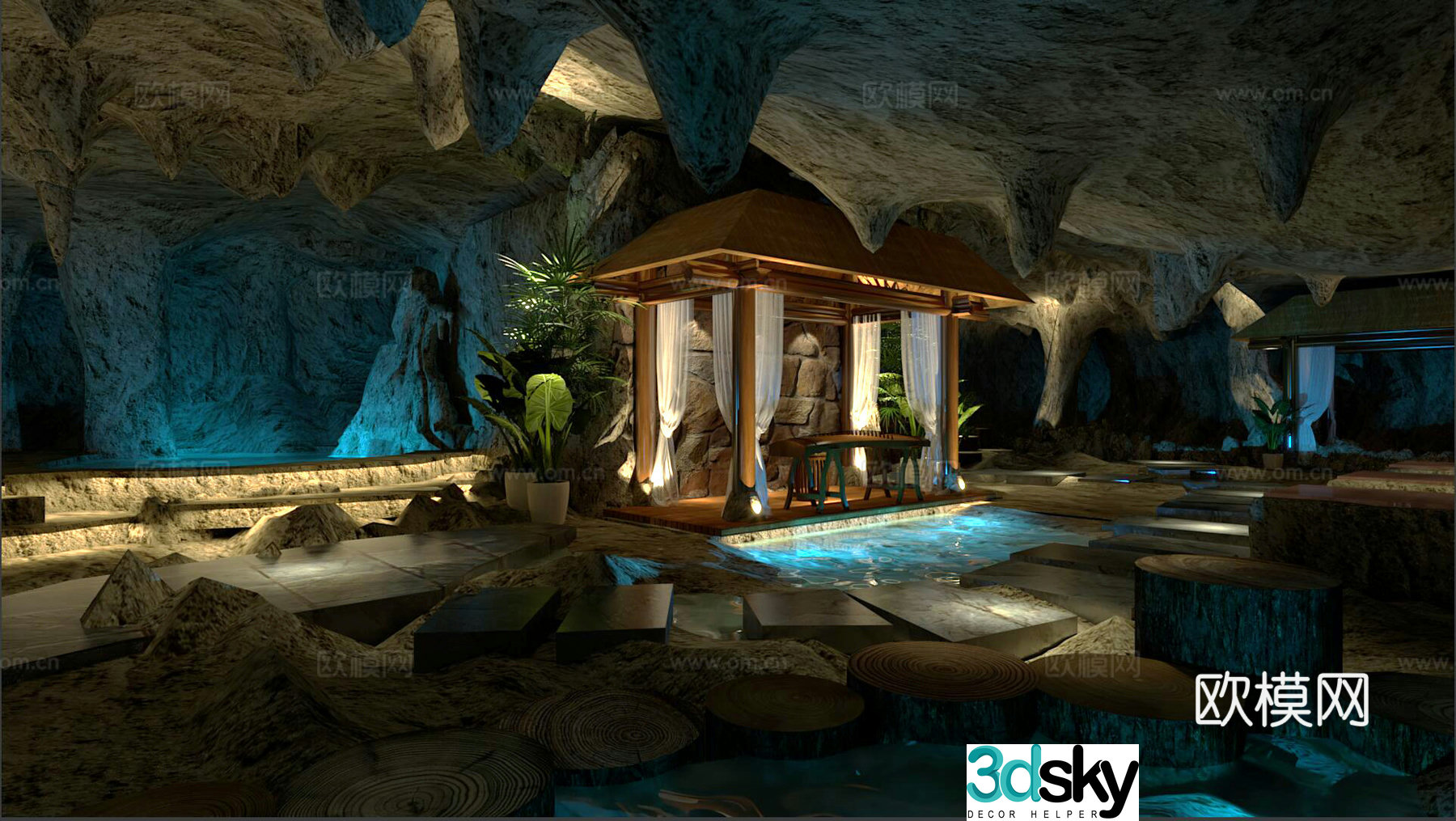 Modern cave club 3d model