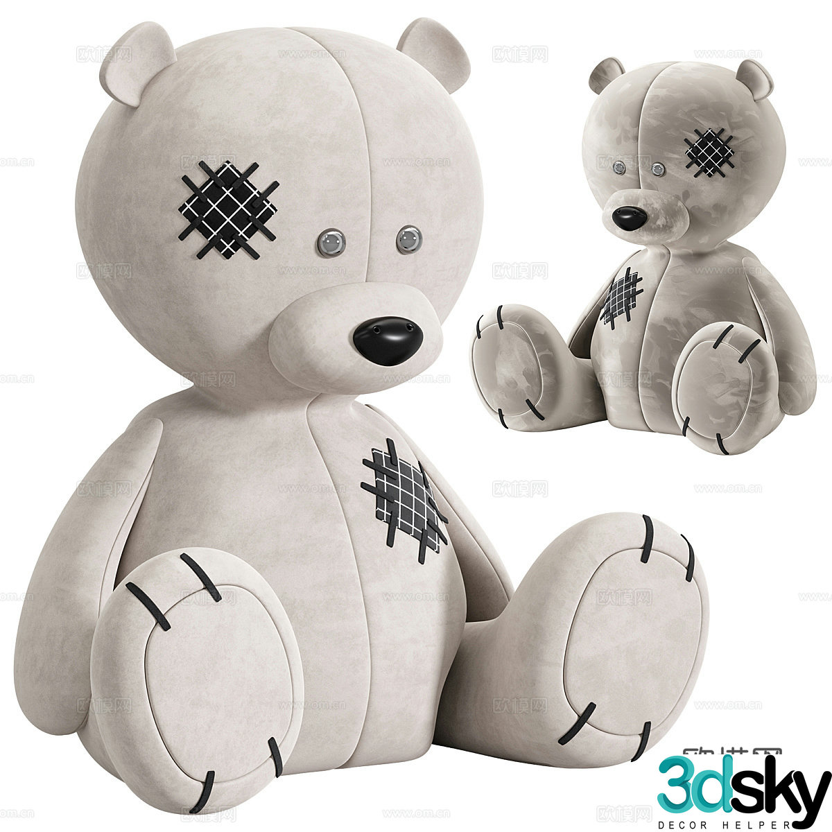 Teddy bear stuffed toy 3d model