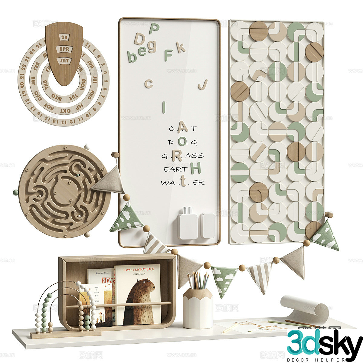 Modern children’s accessories cartoon ornaments 3d model