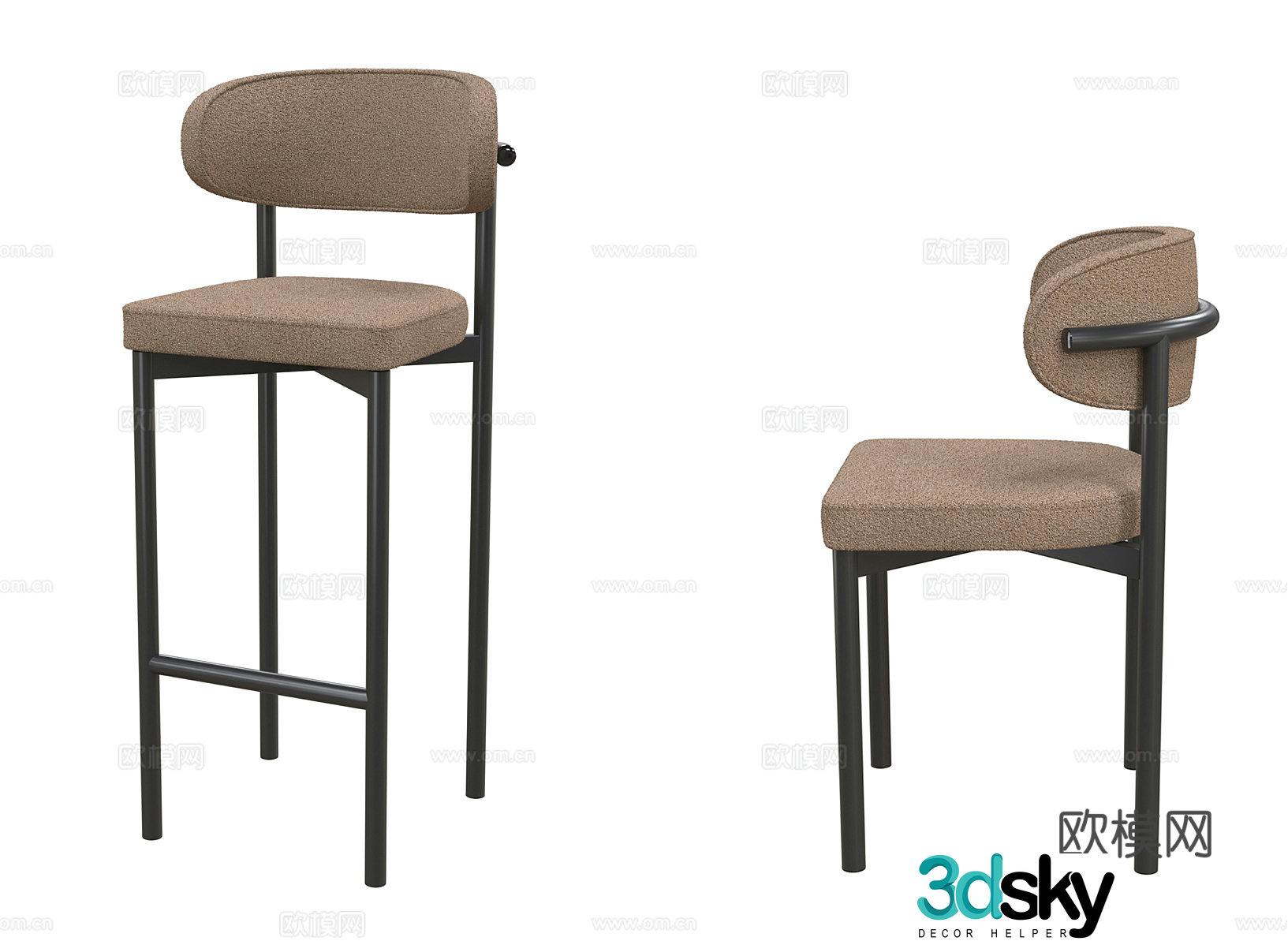 bar stool bar stool high chair 3d model