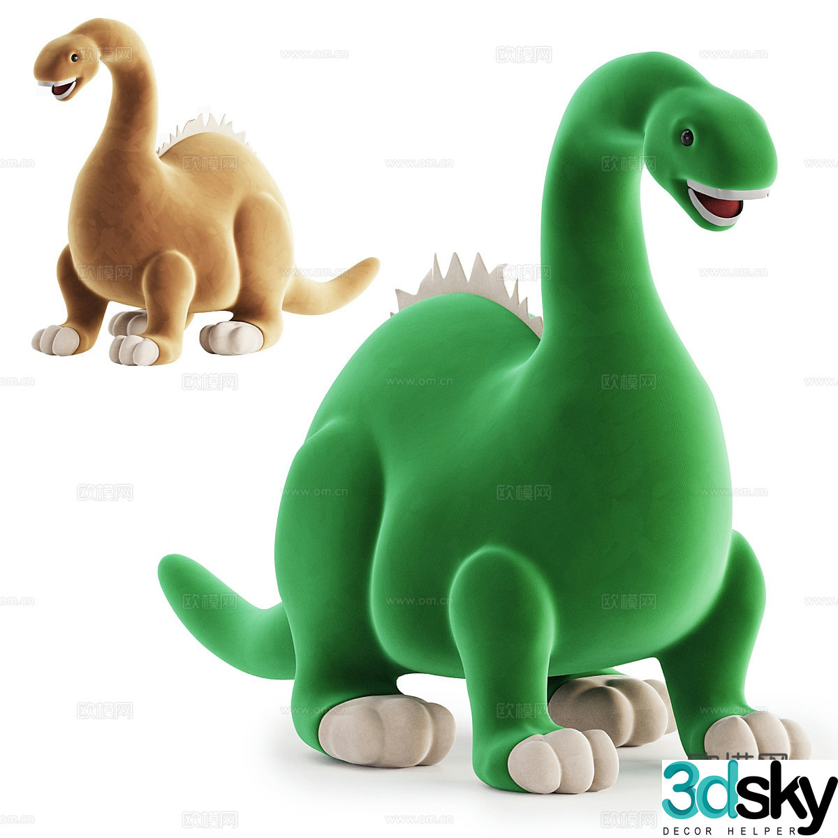 Plush toy dinosaur 3d model