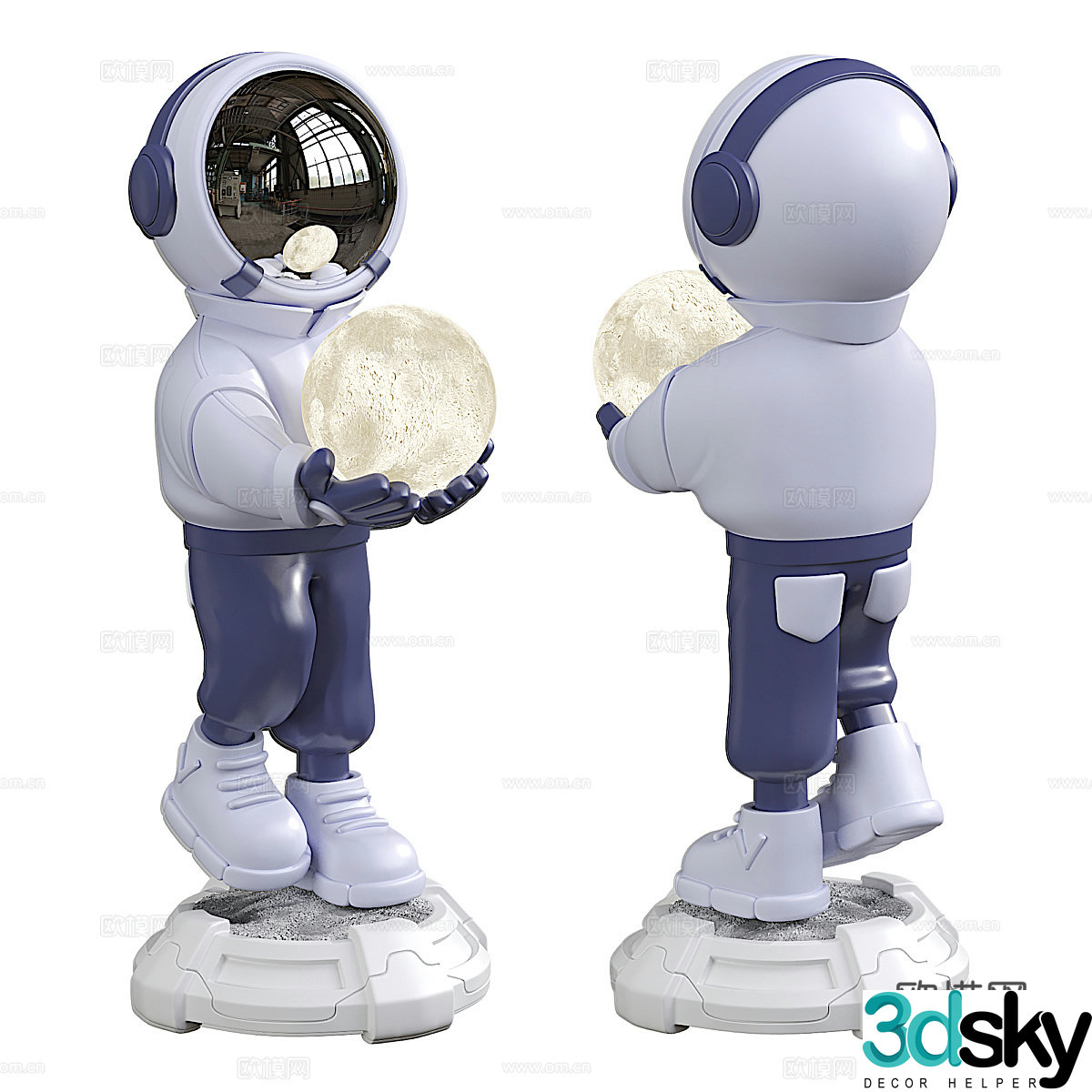 Modern astronaut floor lamp 3d model