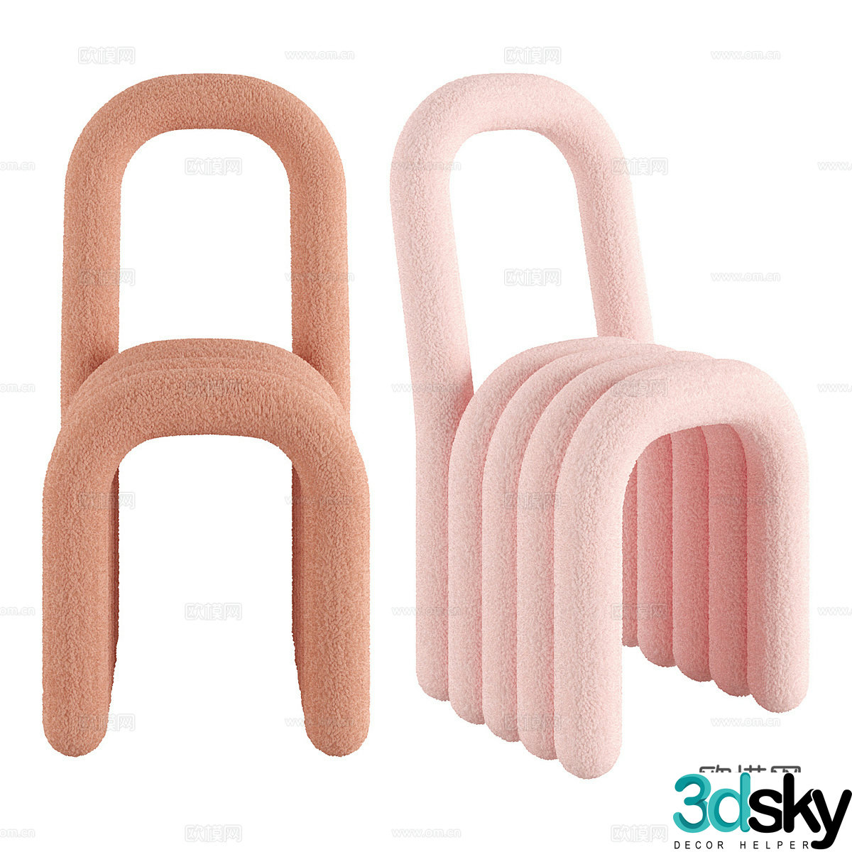 Children’s single chair dining chair 3d model