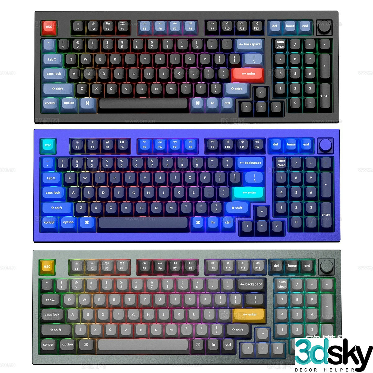 Mechanical keyboard 3d model