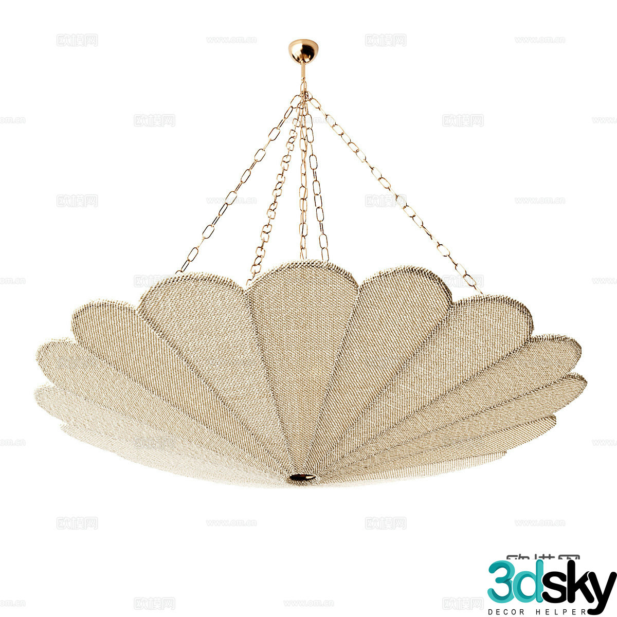 Wabi-sabi flower chandelier 3d model