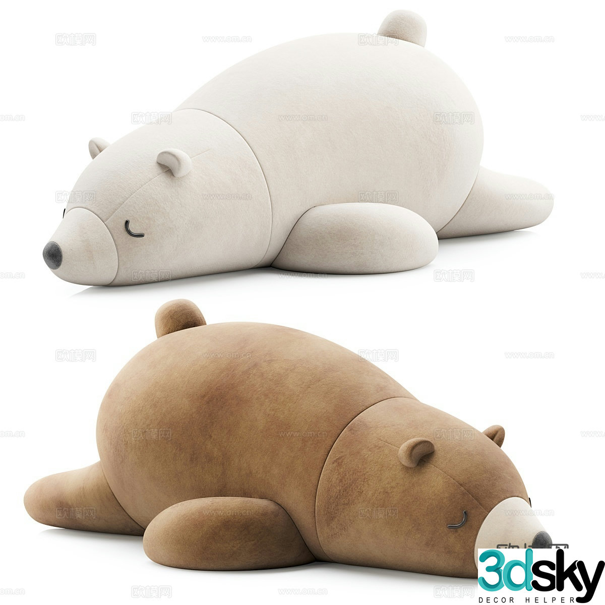 Polar bear stuffed toy 3d model