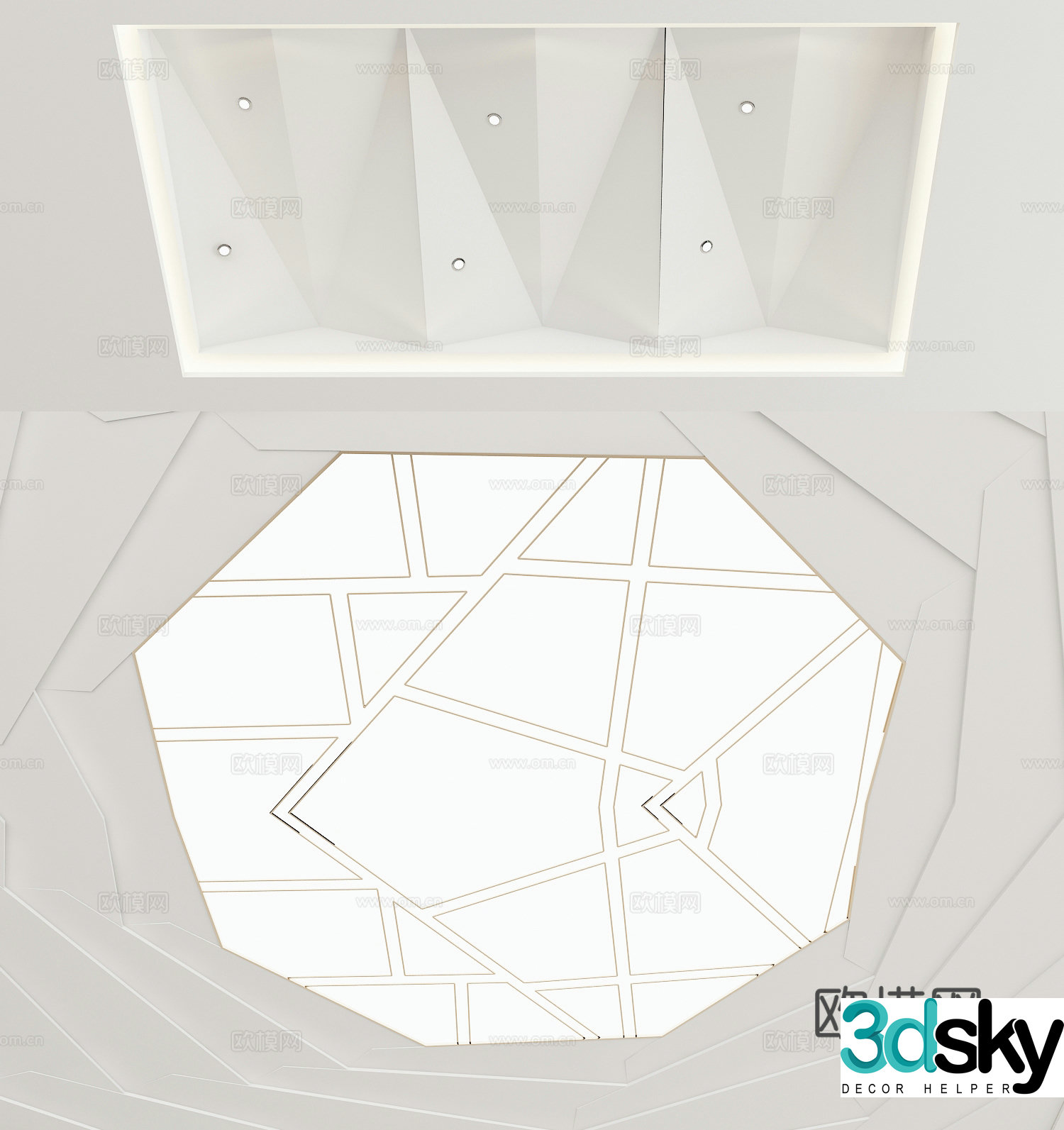Modern ceiling geometric suspended ceiling 3d model