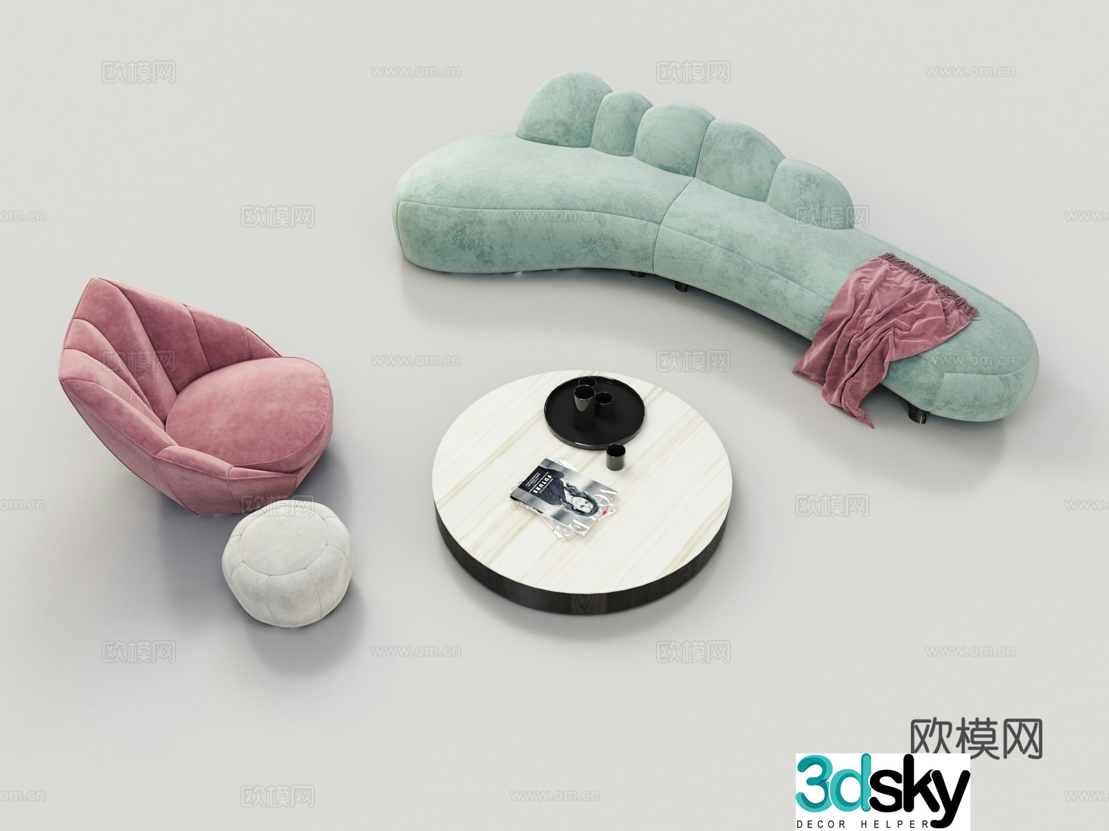Modern sectional sofa 3d model