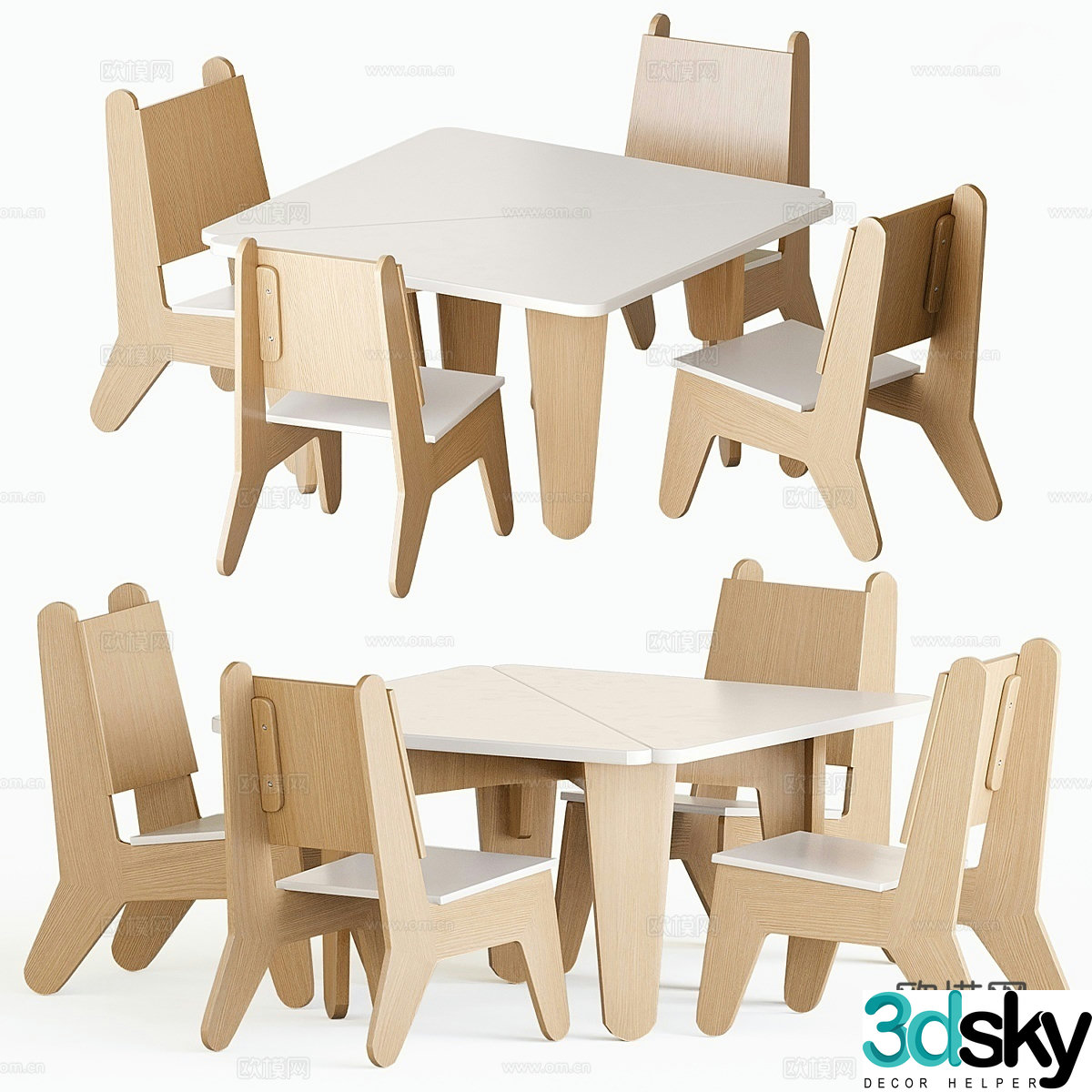 Modern children’s tables and chairs toy tables and chairs 3d model
