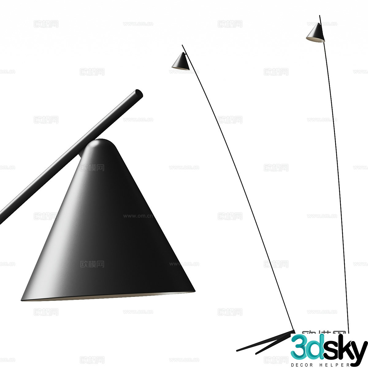 Italian minimalist floor lamp 3D model