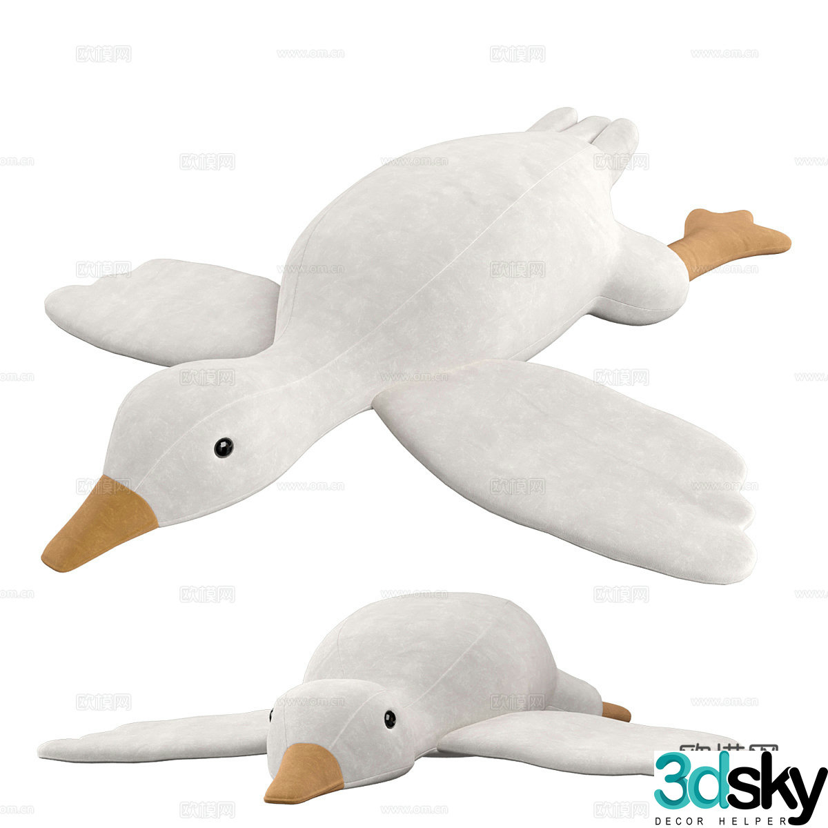 Big goose plush toy 3d model