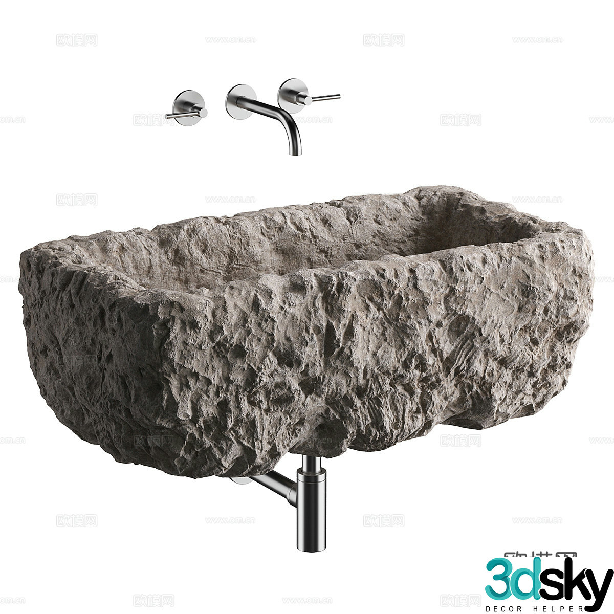 Modern stone basin 3d model