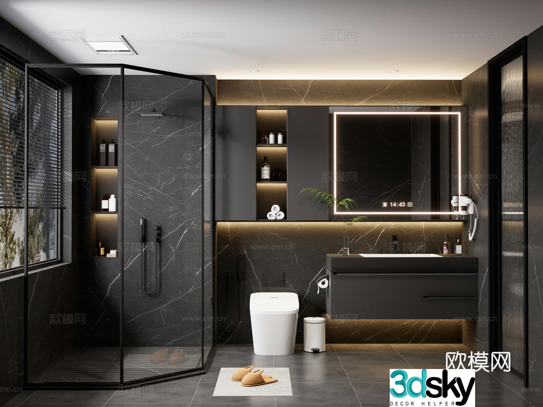 Modern bathroom bathroom 3d model