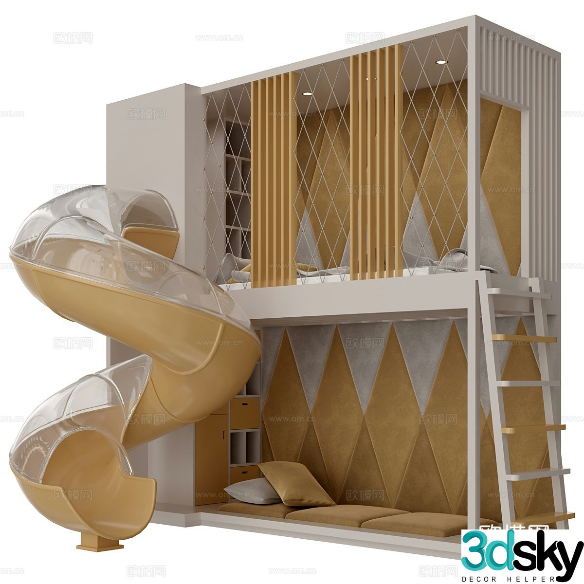 Children’s bed slide bed 3d model