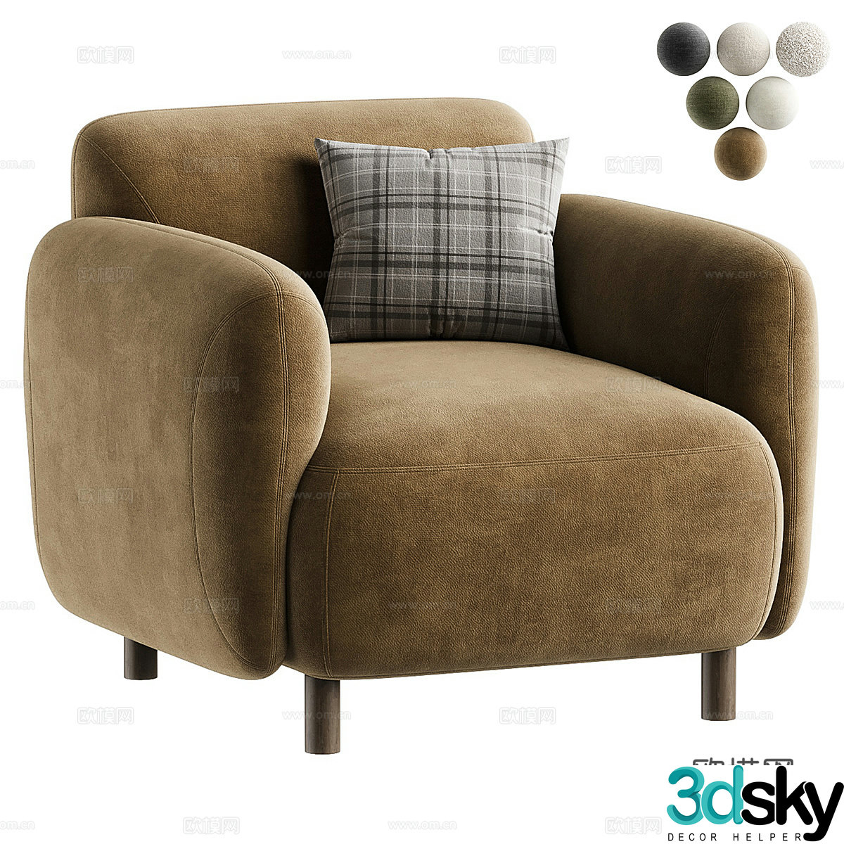 Modern single sofa 3d model
