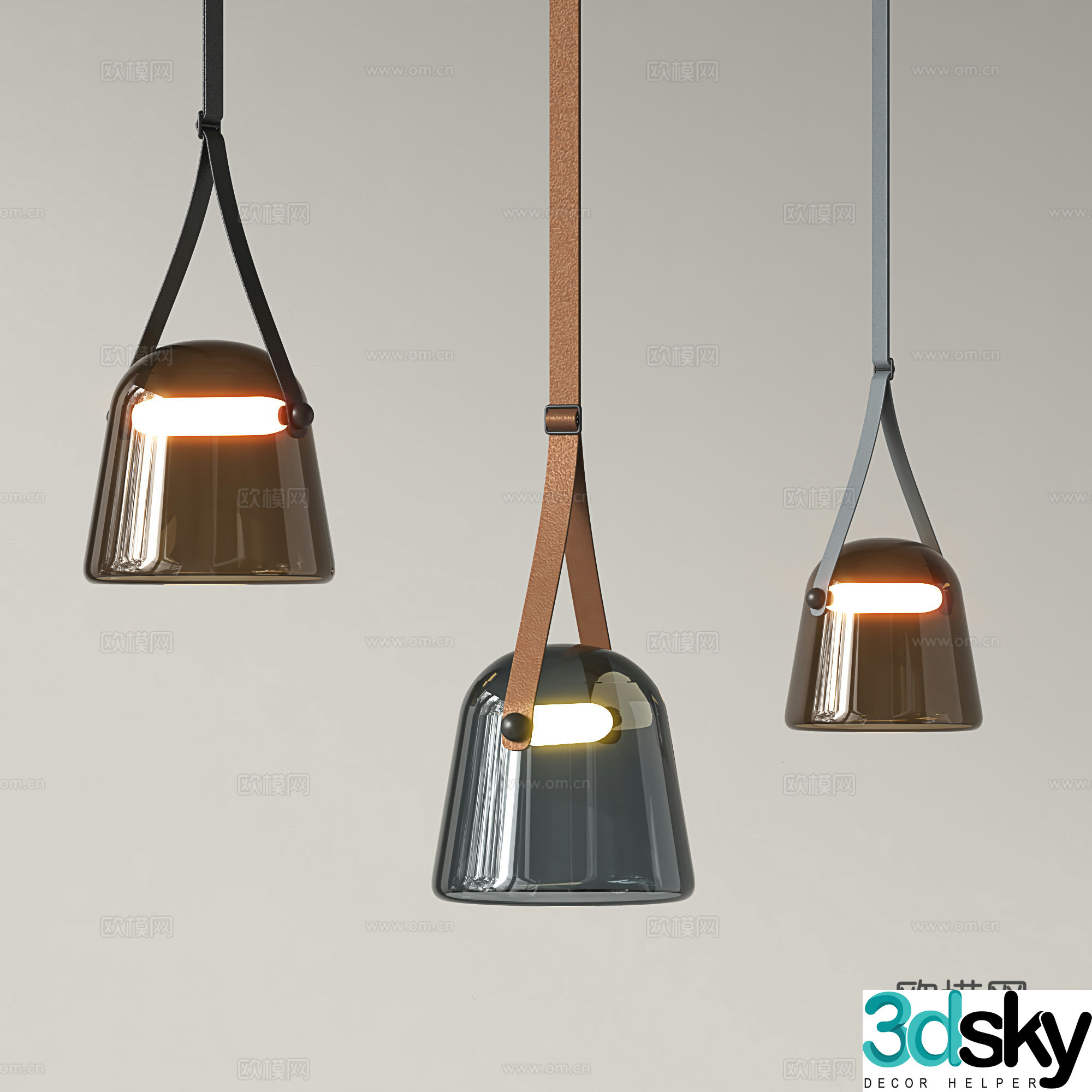 Modern glass chandelier 3d model