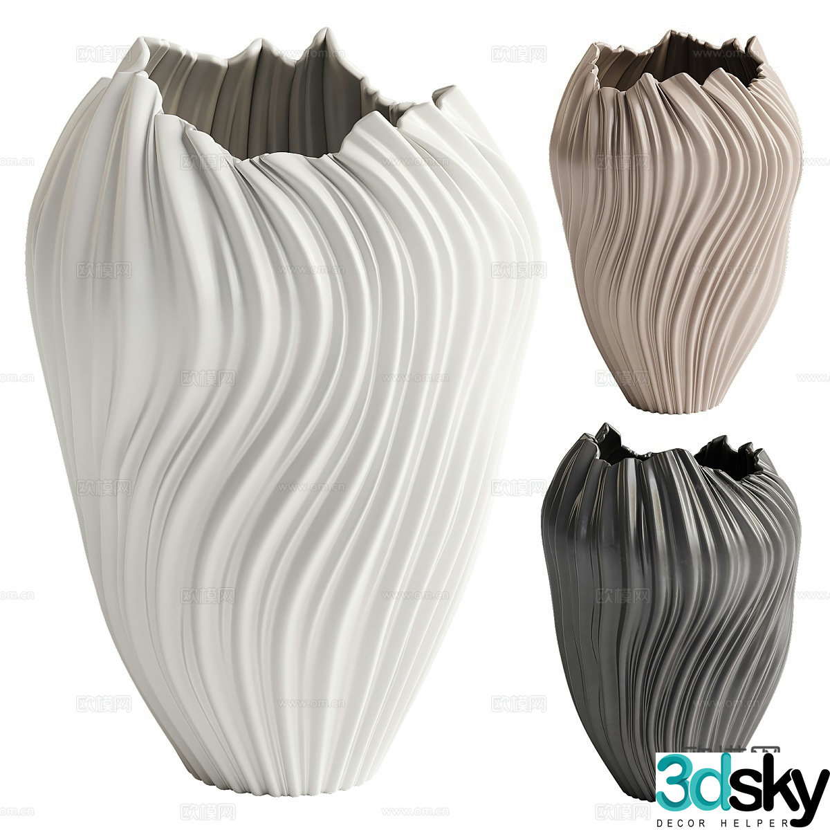New Chinese style vase pottery pot utensil 3d model