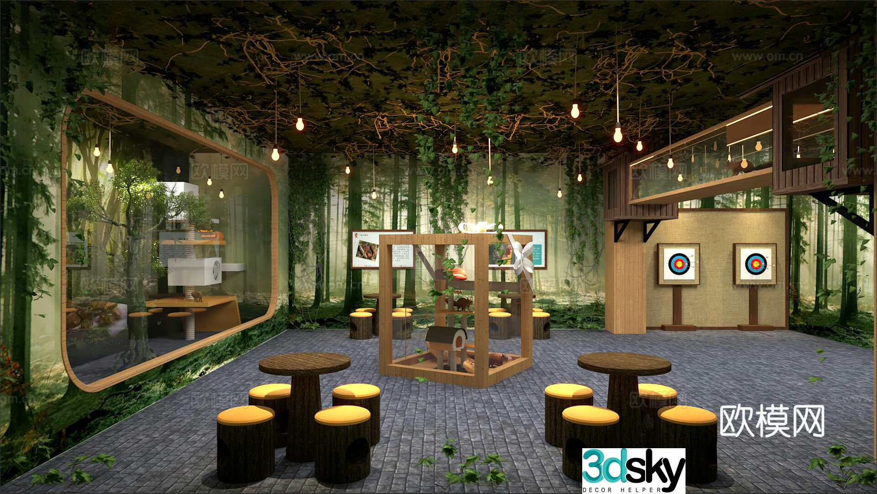 Modern squirrel petting park 3d model