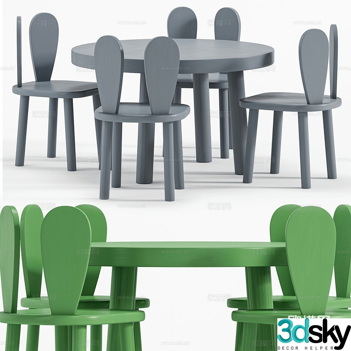 Children’s table and chair 3d model