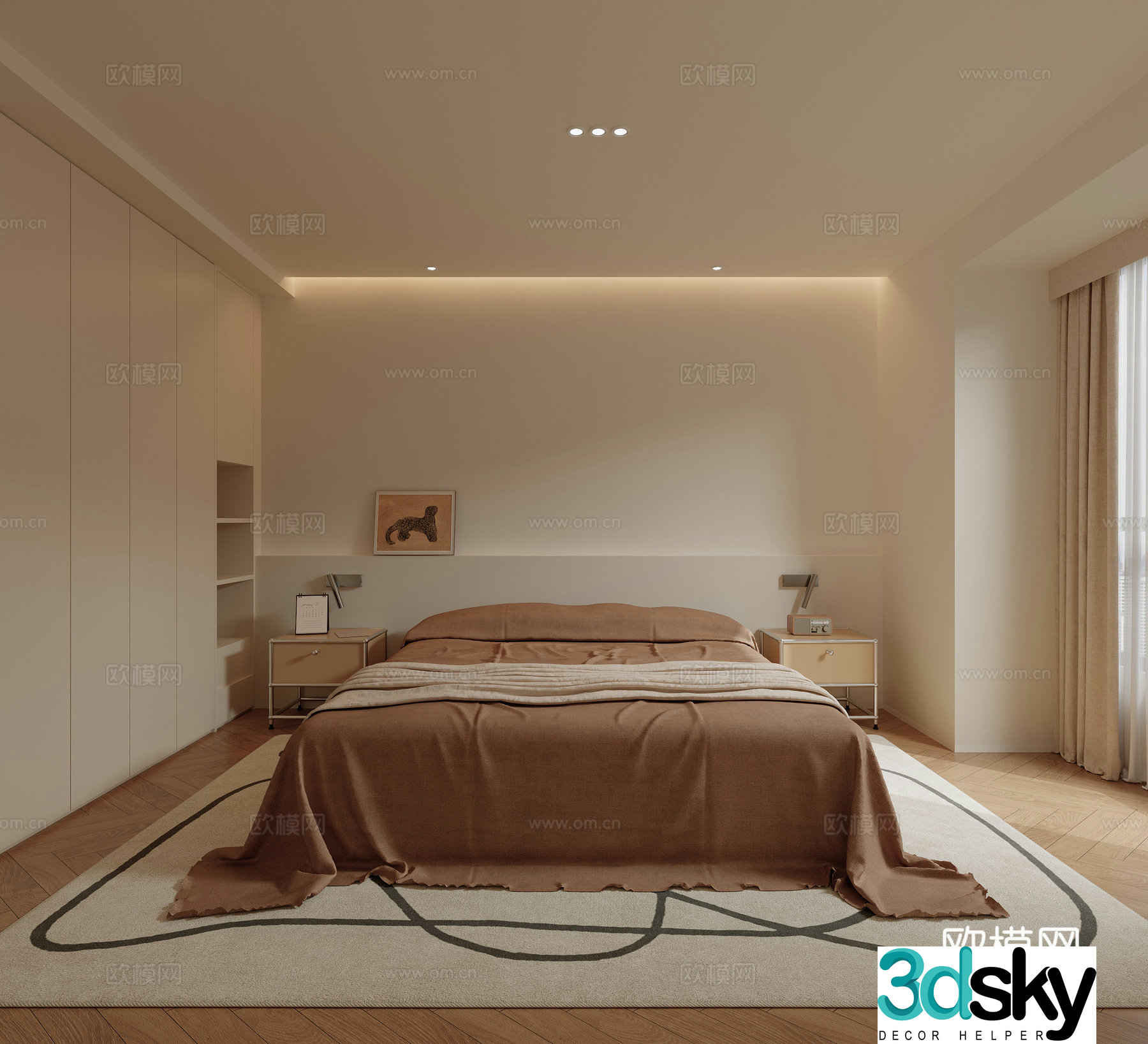 Medieval style bedroom master bedroom 3d model